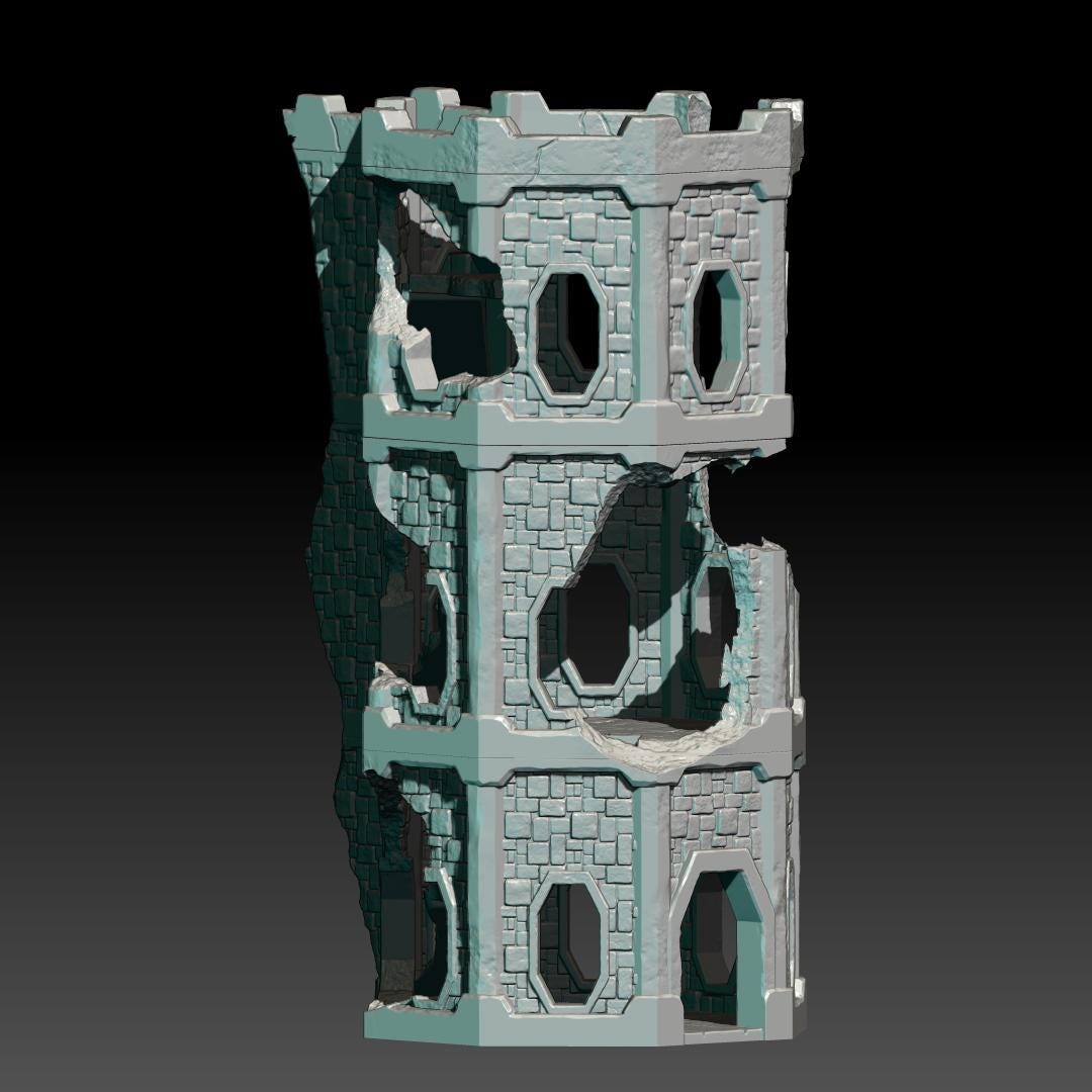 Banner Tower Kit 28mm Scatter Terrain tabletop fantasy wargaming terrain for dnd dungeons and dragons pathfinder miniature gift