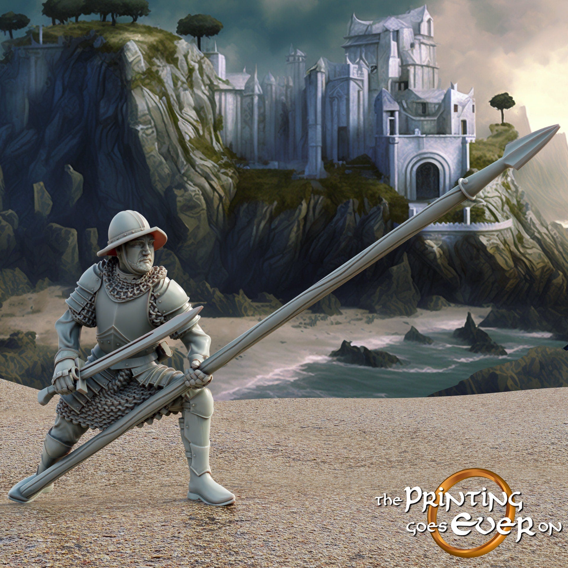 White City Swan Man at arms pikeman dnd fantasy tabletop wargames 28mm