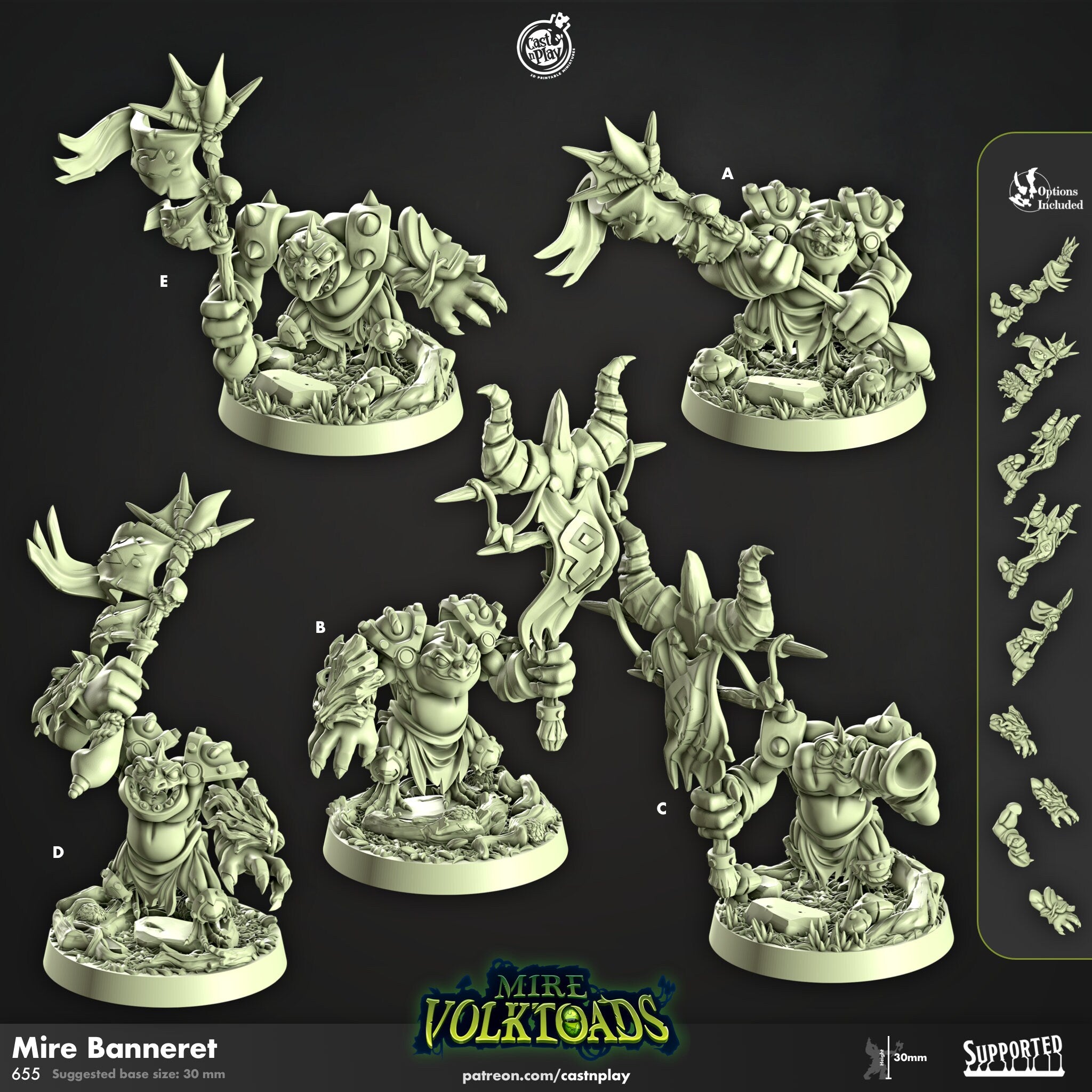 Volktoads Mire Banneret toad banner warriors dnd fantasy tabletop wargames 28mm