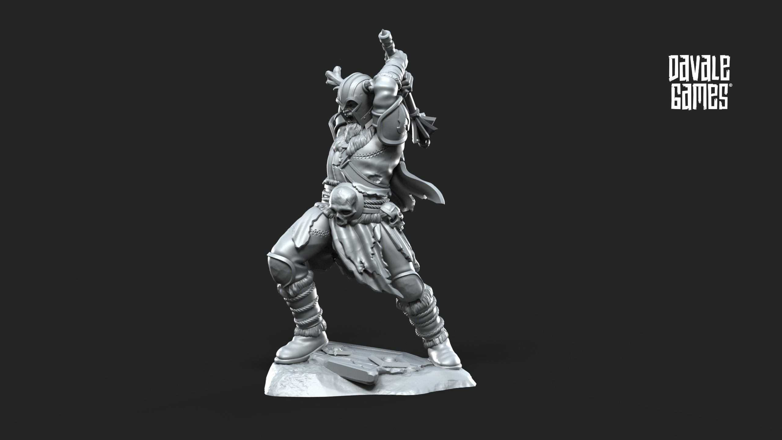 Khalum Warriors and Banner 28mm Resin Miniatures – Fantasy Infantry Warband for DnD and Wargaming
