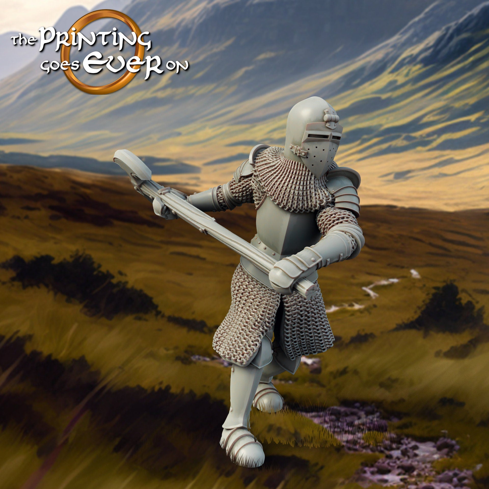 Highlands Axeman Banner army dnd fantasy tabletop wargames 28mm