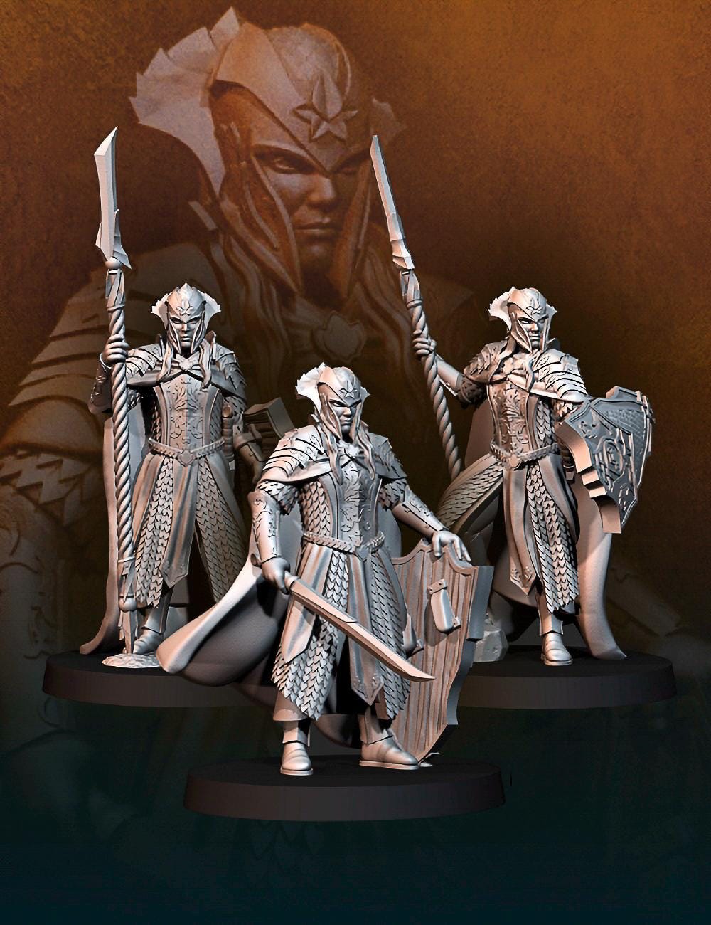 Wood elf king guard 28mm miniatures dnd fantasy miniatures dungeons and dragons miniatures painting wargaming miniatures pathfinder tabletop