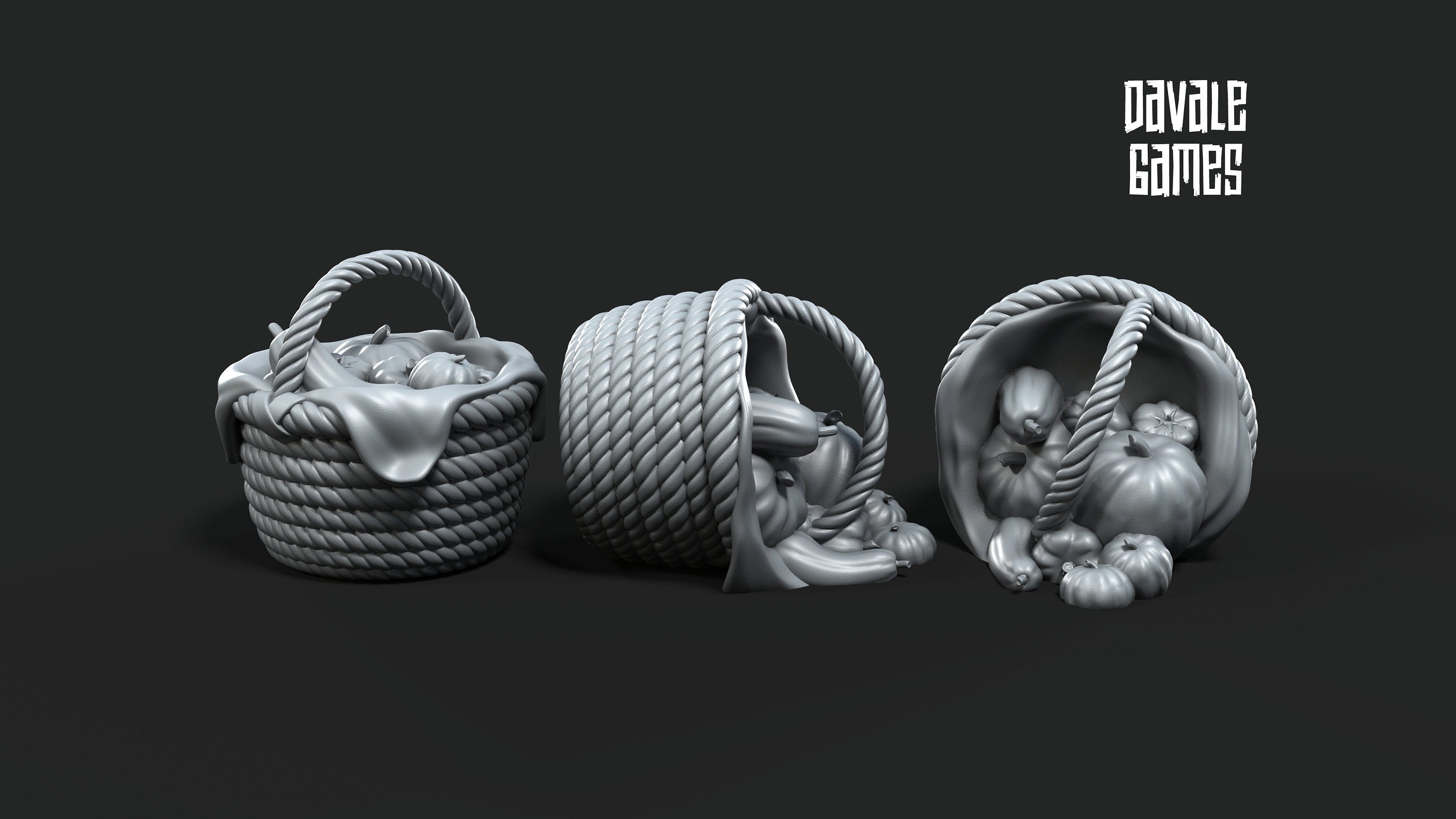 28mm Scatter Terrain basket of fruit tabletop fantasy wargaming miniature dnd dungeons and dragons pathfinder miniature for painting gift