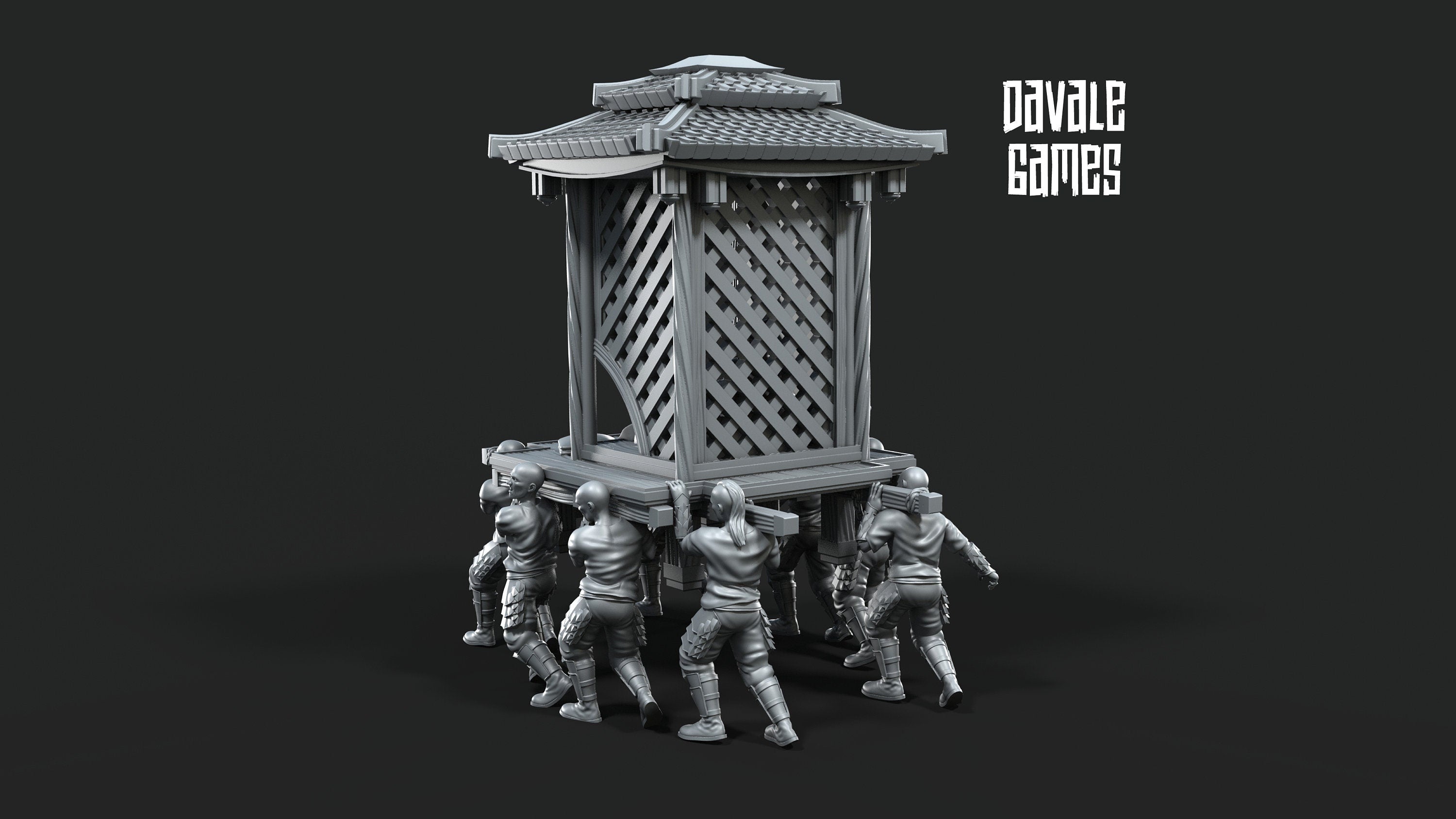 Dragon Army King On Palanquin 28mm miniatures dnd minis fantasy miniatures dungeons and dragons miniatures wargaming miniatures tabletop