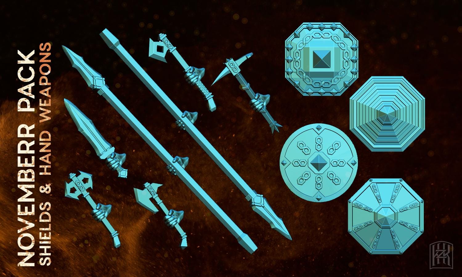 Exiled Dwarves weapons accessories pack 28mm miniatures fantasy dungeons and dragons miniature wargaming tabletop dnd dwarf army miniatures