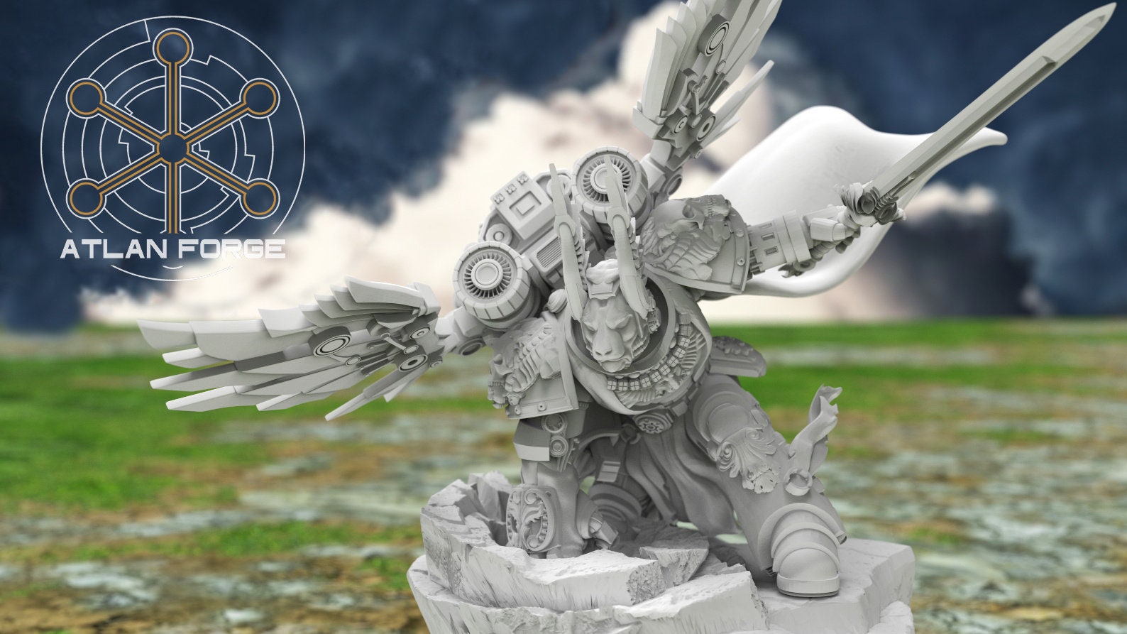 Angelic crash captain 32mm sci-fi fantasy miniature for tabletop games grimdark RPGs dnd wargaming miniature dungeons and dragons gift