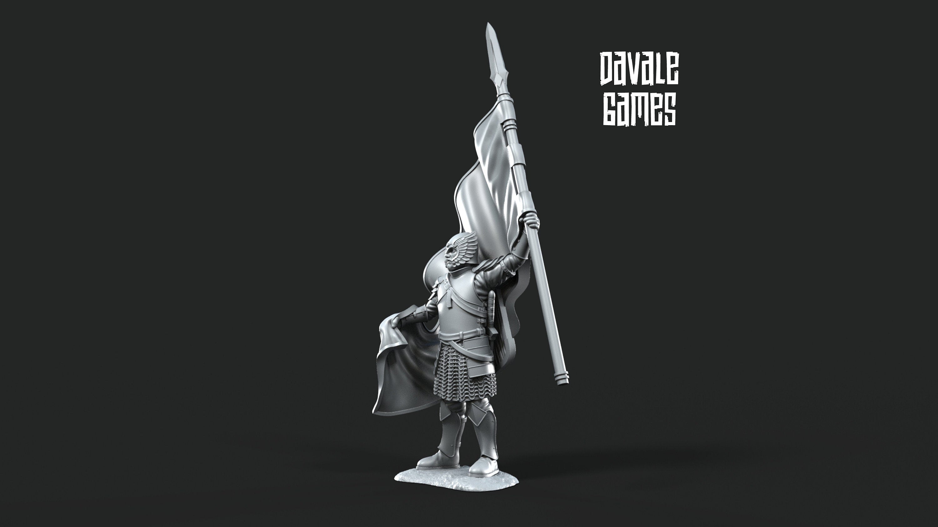 Grey Castle Banner 28mm miniatures dnd mini wargaming miniatures dungeon and dragons miniatures for painting fantasy miniatures gift