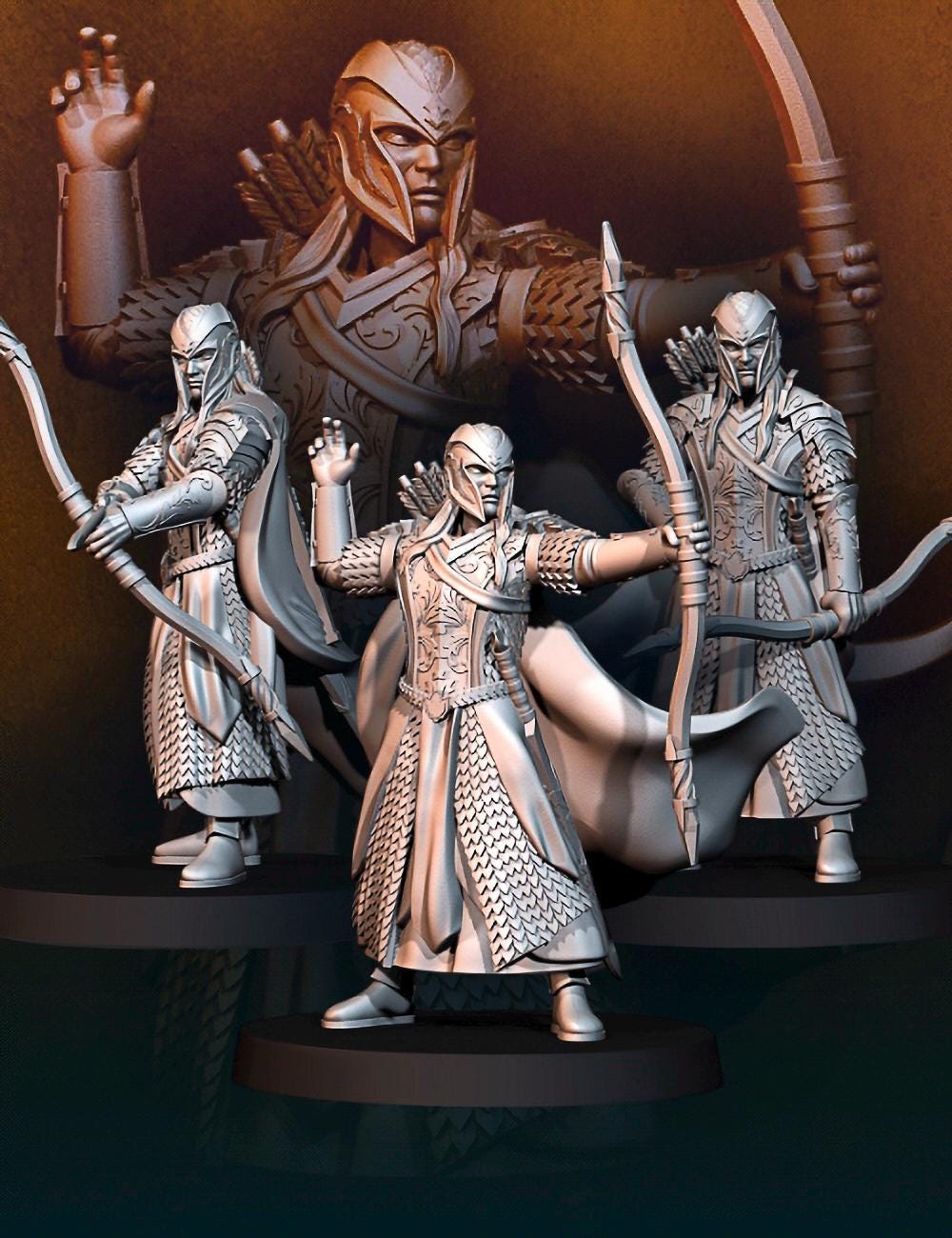 Wood Elf archers 28mm miniatures dnd minis fantasy miniatures dungeons and dragons miniatures painting wargaming miniatures tabletop wargame