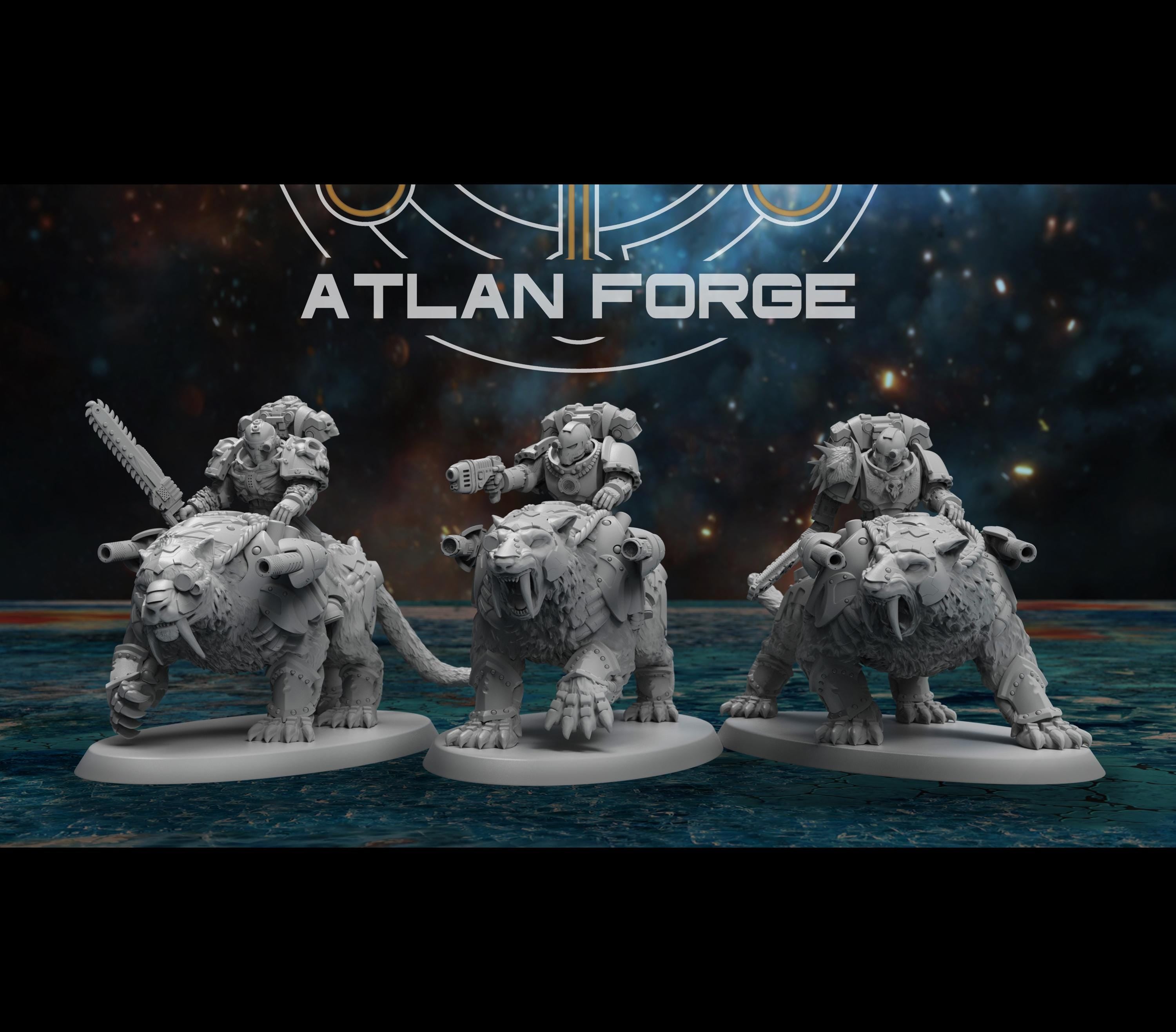 Sabre tooth Riders 32mm sci-fi fantasy miniature for tabletop games grimdark RPGs dnd wargaming miniature dungeons and dragons gift