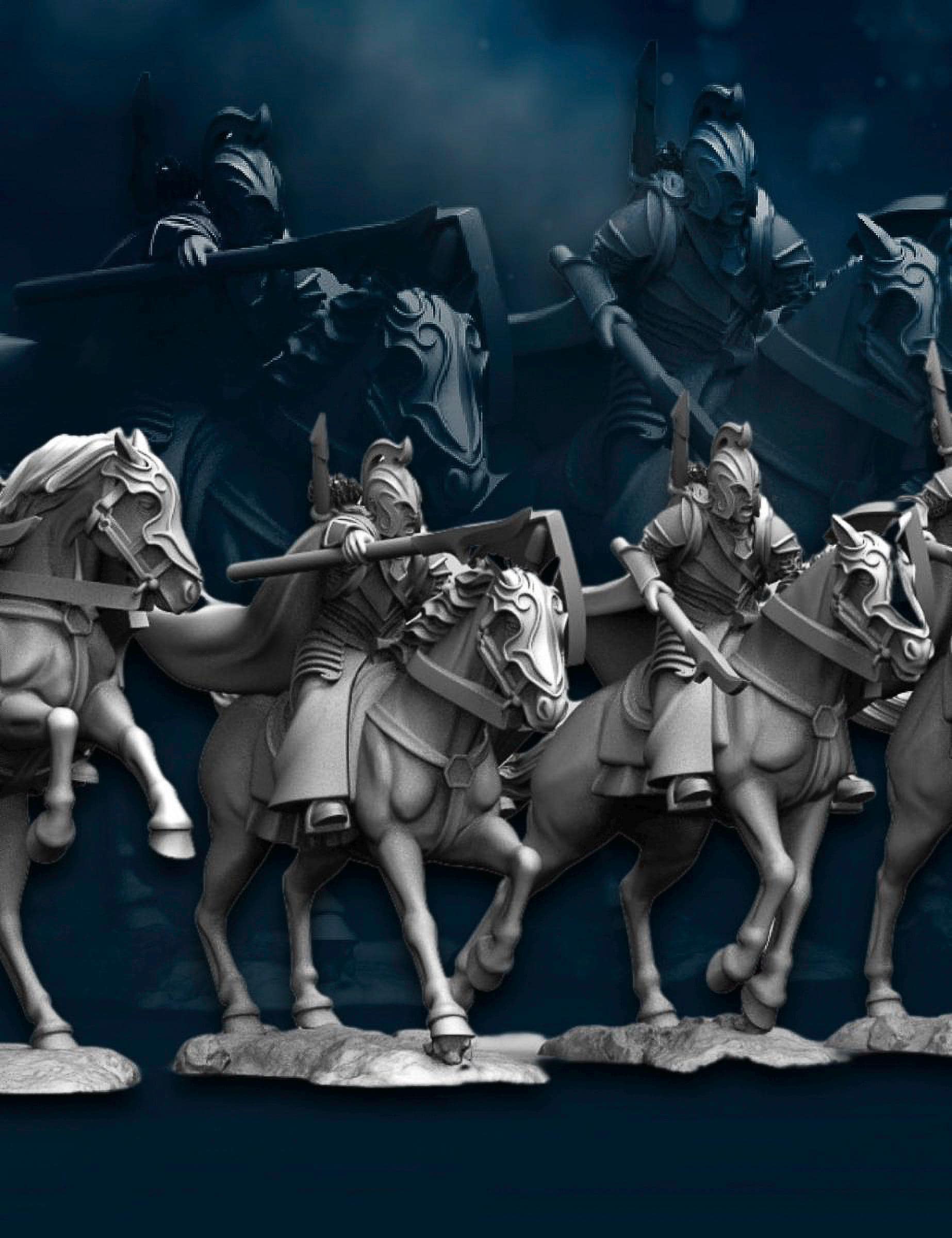 Elven knights 28mm miniatures dnd minis fantasy miniatures dungeons and dragons miniatures painting wargaming miniatures tabletop wargames