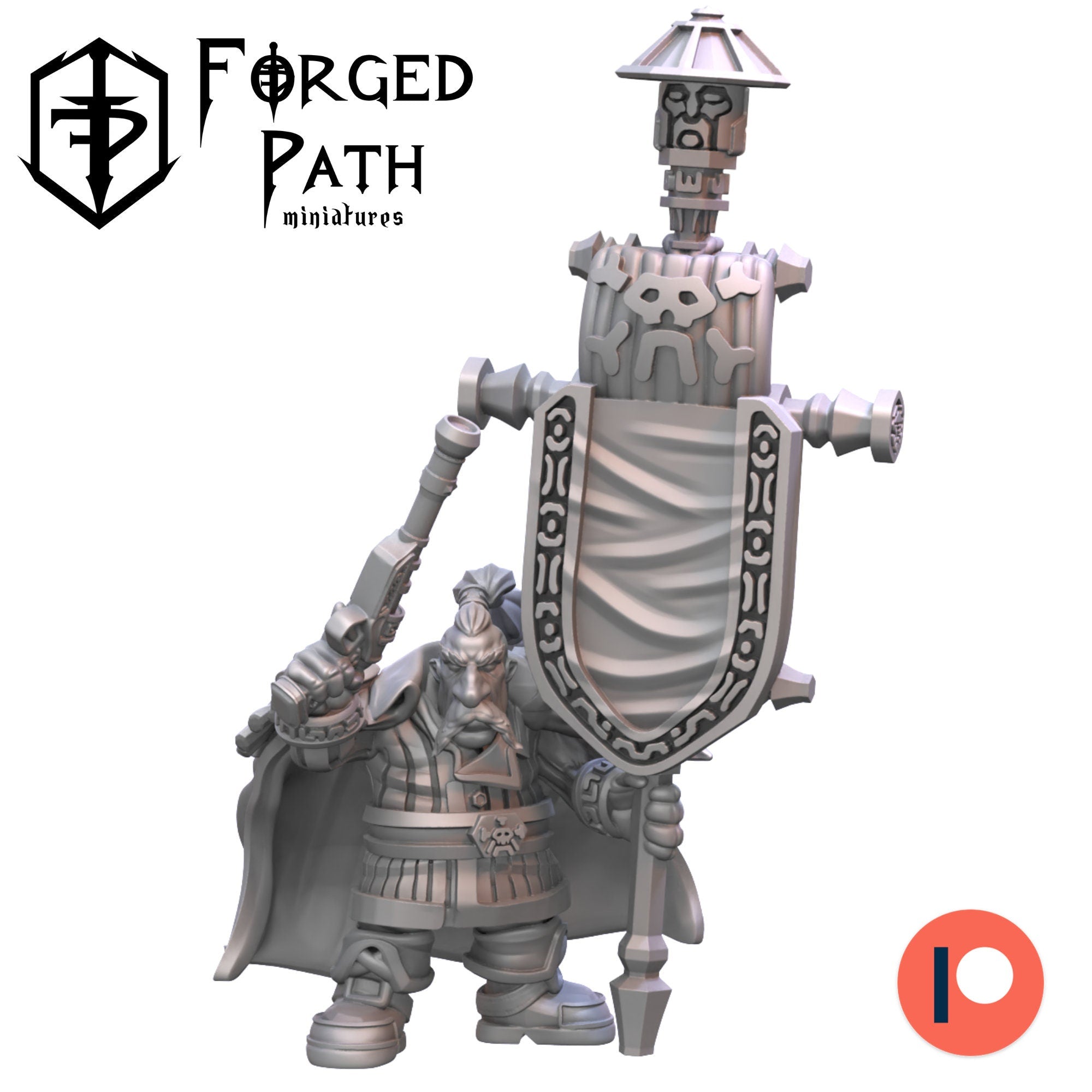 Pirate dwarf command unit with banner dnd fantasy tabletop wargames army miniature