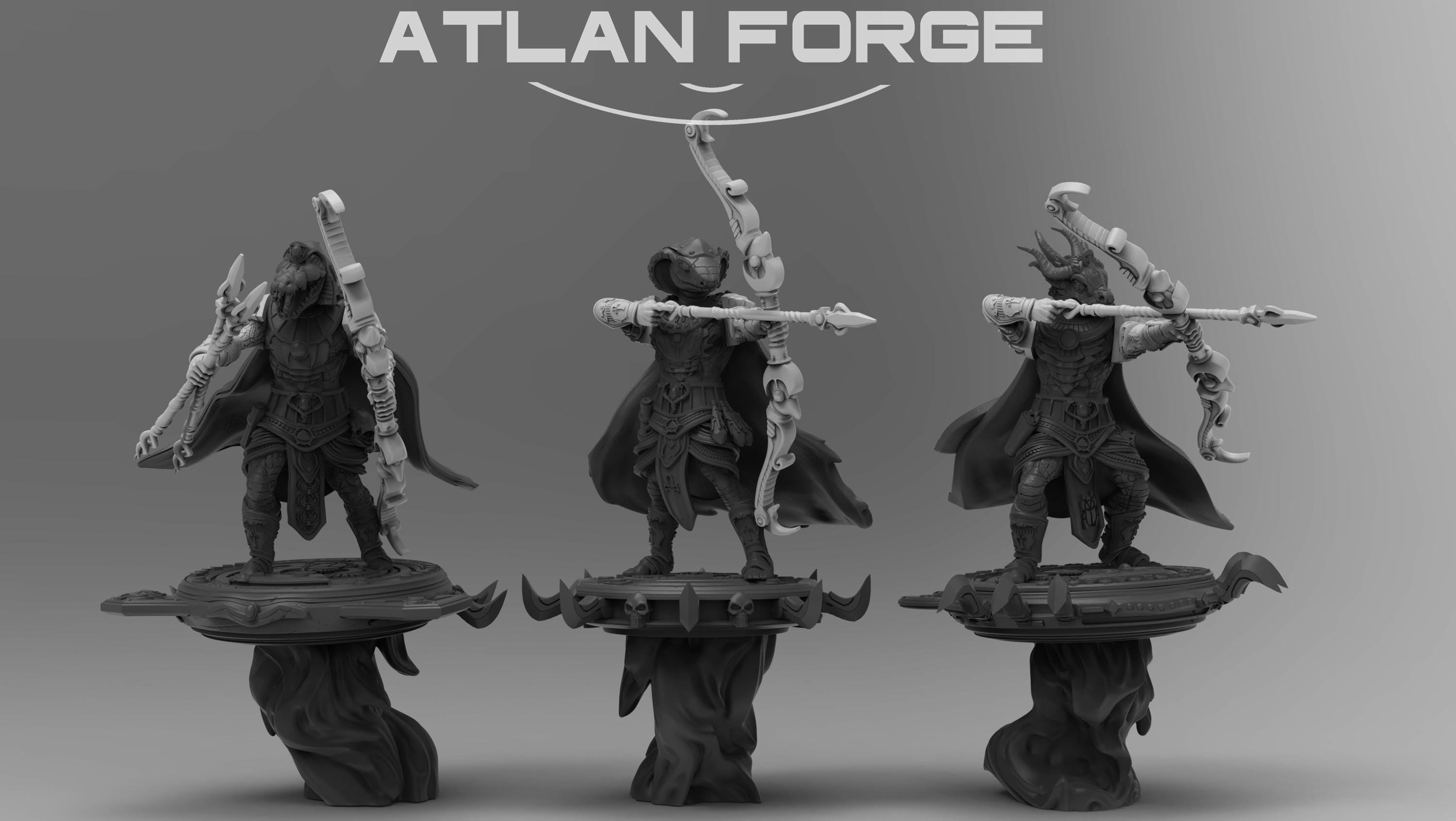 Aegyptus Reptilian Sorcerers 32mm sci-fi fantasy miniature for tabletop games grimdark RPGs dnd wargaming miniature dungeons and dragons