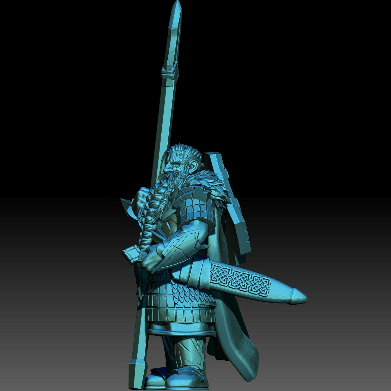 Stonehand dwarf captain Nan Longbeard 28mm miniatures fantasy dungeons and dragons miniature wargaming miniatures tabletop dnd dwarf army