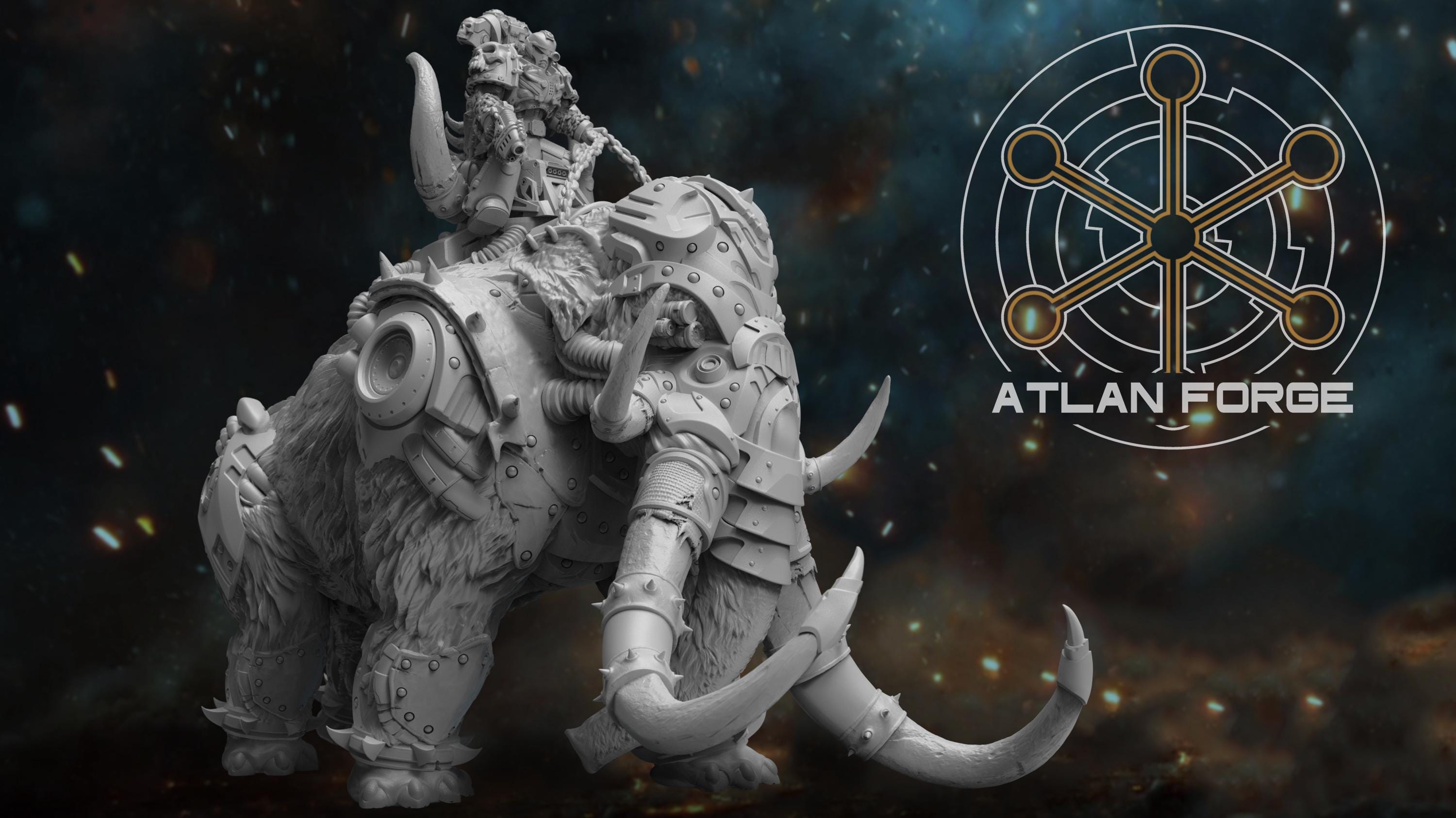 Cybernetic War Mammoth 32mm wargame fantasy miniature dnd wargaming miniature dungeons and dragons painting gift RPG tabletop minis