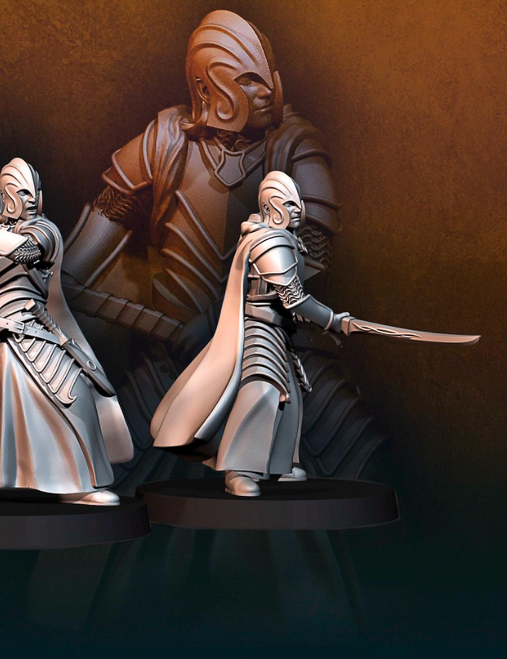 Elf swordmen 28mm miniatures dnd minis fantasy miniatures dungeons and dragons miniatures painting wargaming miniatures tabletop wargames
