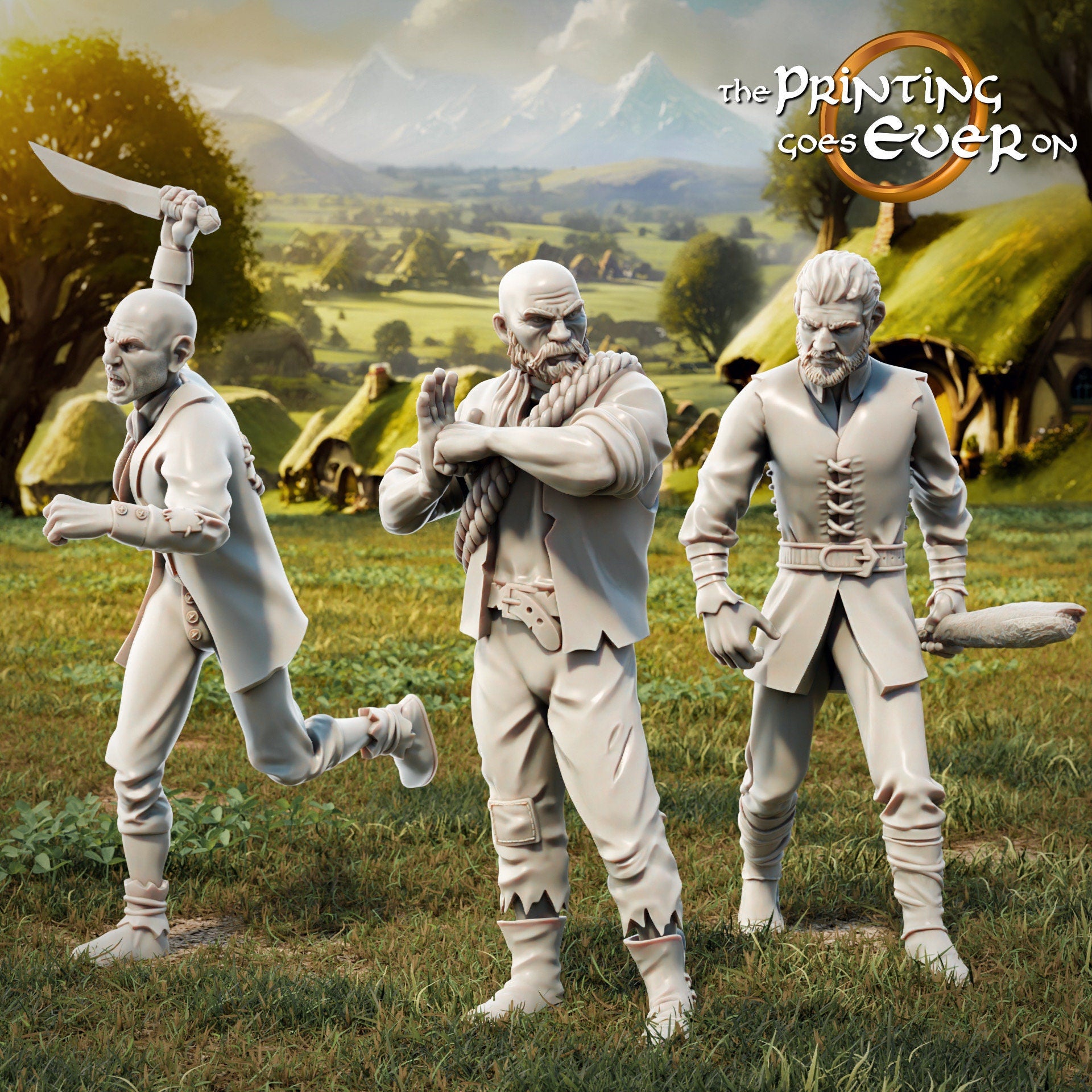 Ruffians 28mm Resin Miniatures – Fantasy Bandits for DnD and Wargaming