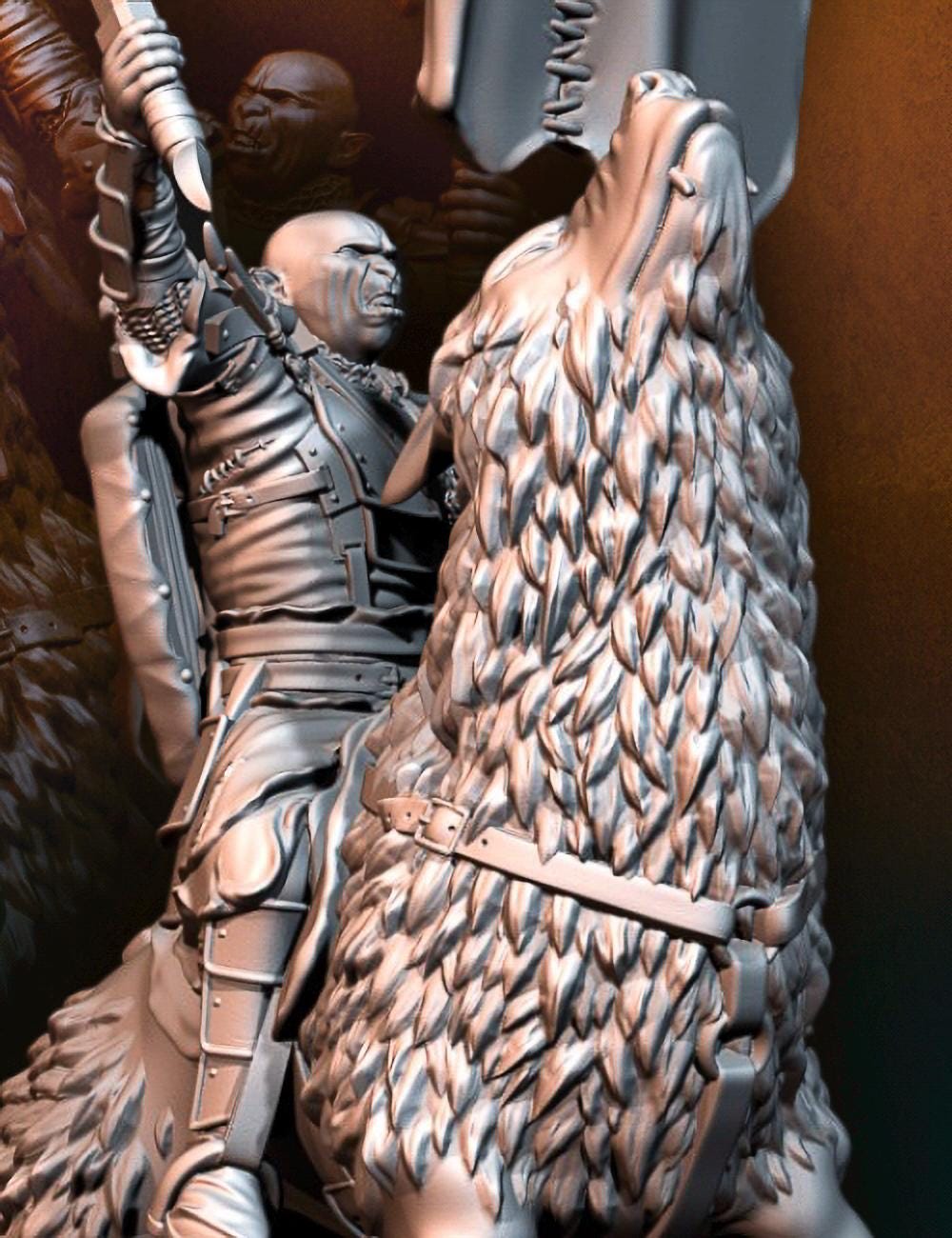 Warg Riders banner 28mm miniatures dnd minis fantasy miniatures dungeons and dragons miniatures for painting wargaming miniatures tabletop.