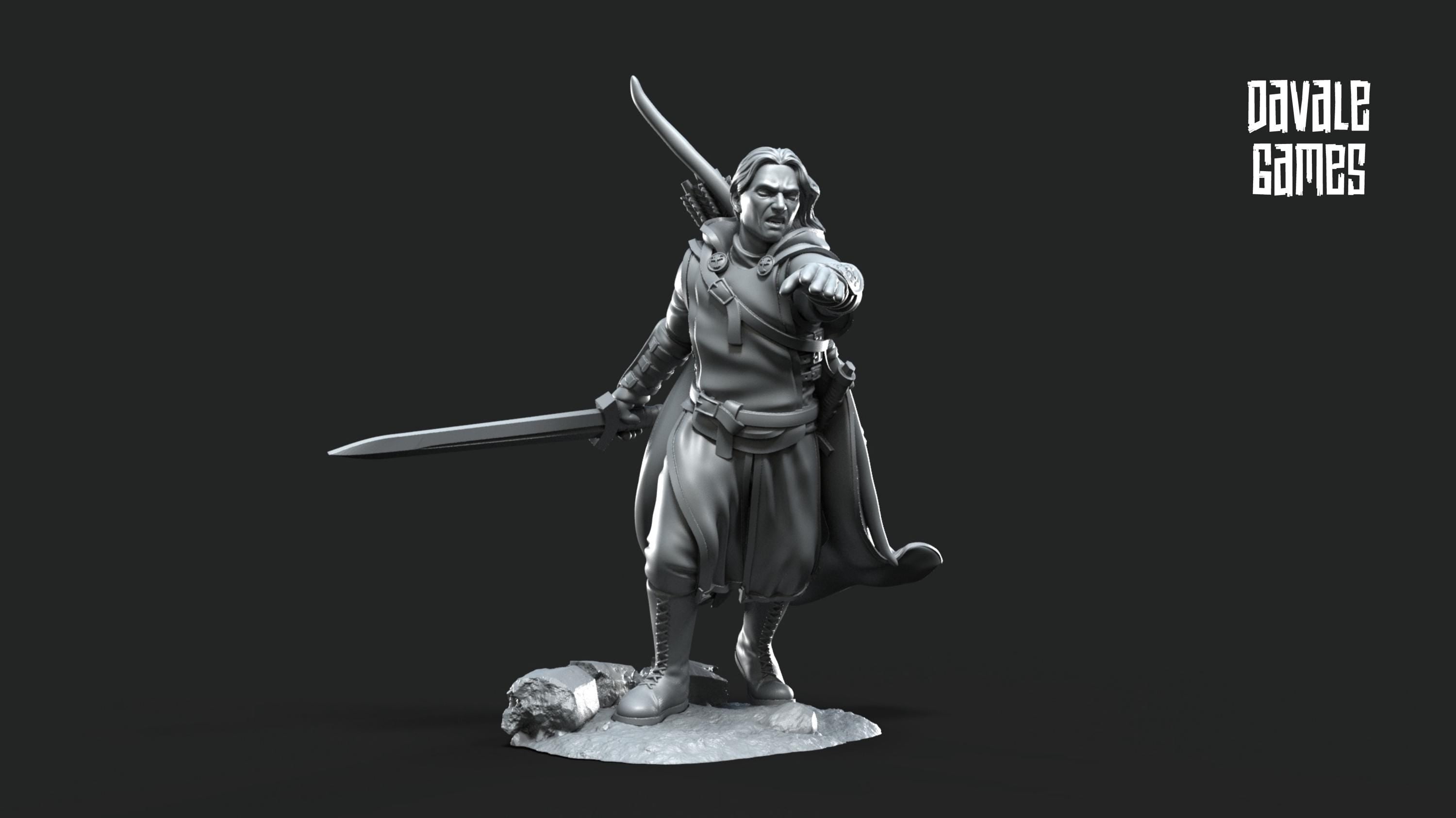 Madir Captain of Rangers 28mm miniatures dnd minis fantasy miniatures dungeons and dragons miniatures painting wargaming miniatures tabletop