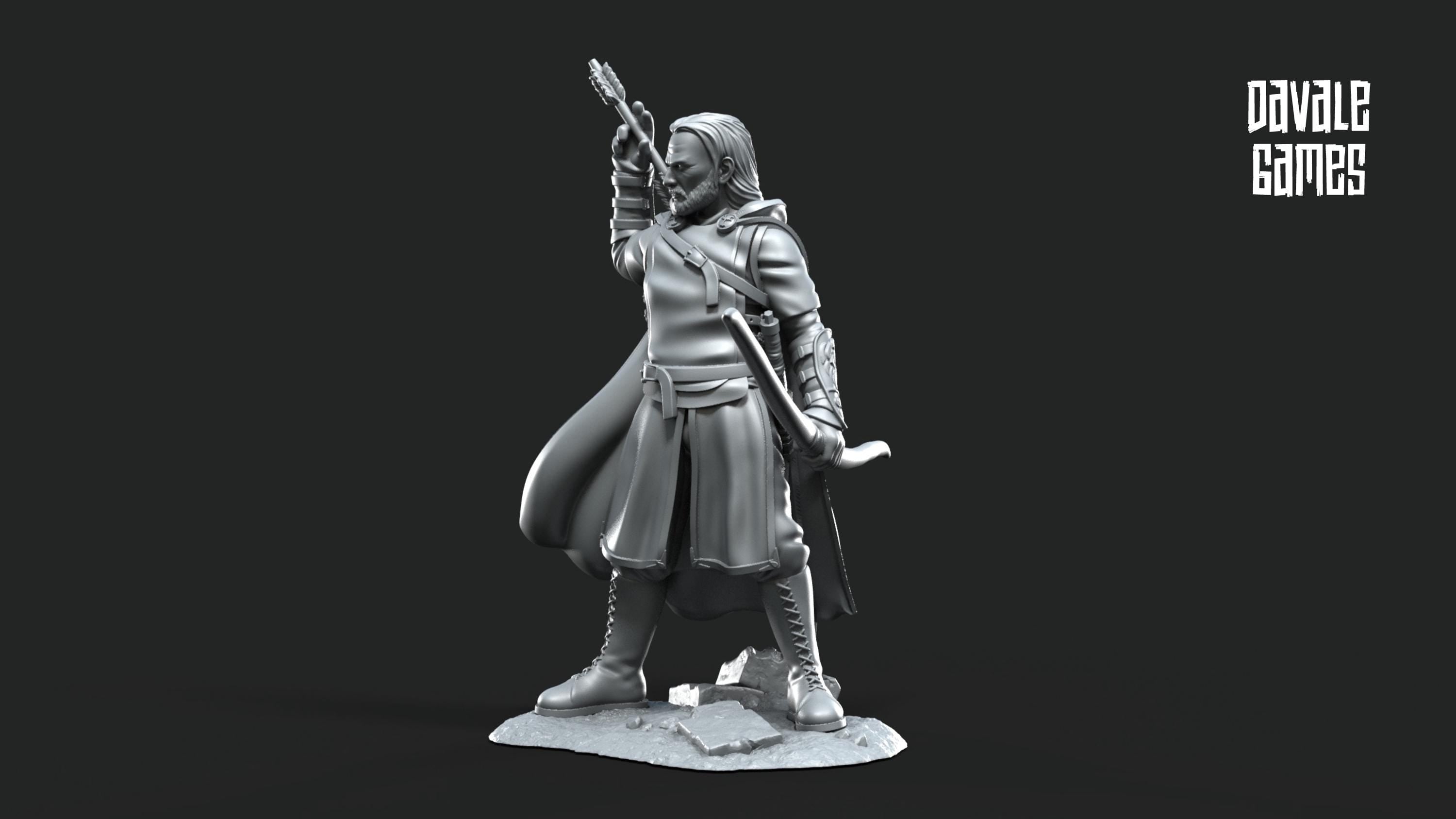 Damord Captain of Rangers 28mm miniatures dnd minis fantasy miniatures dungeons and dragons miniatures painting wargaming miniature tabletop