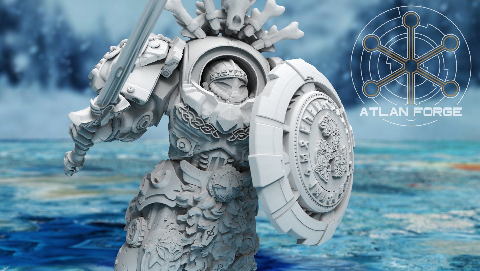 Asgardian Assault Einherjar 32mm sci-fi fantasy miniature for tabletop games grimdark RPGs dnd wargaming miniature dungeons and dragons
