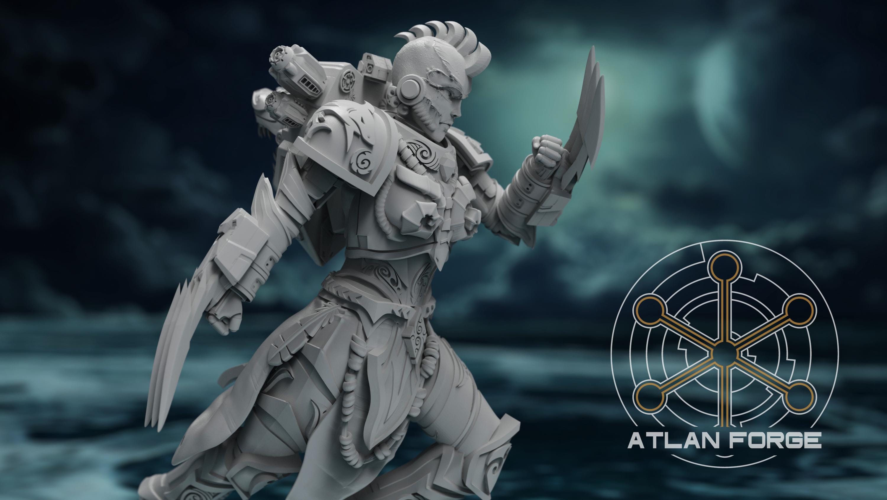 Wai Toa Ngaru Toa Wahine 32mm Resin Miniatures – Sci Fi Fantasy Squad for Wargaming and DnD