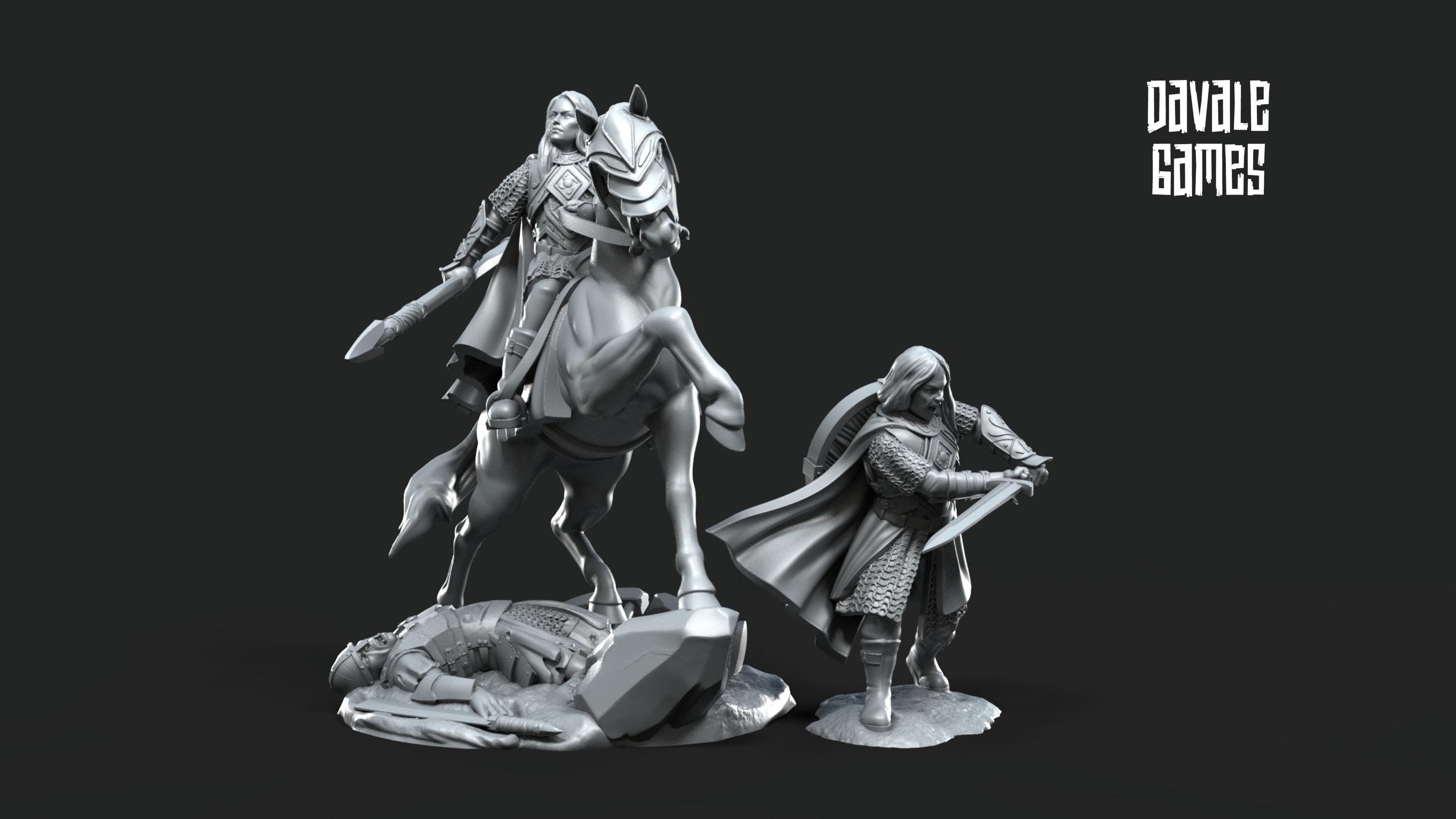West Human Horse Lady Miniature | 28mm Fantasy DnD RPG Figure | Tabletop Wargame Model for Painting, Display, or Dungeon Gift Use