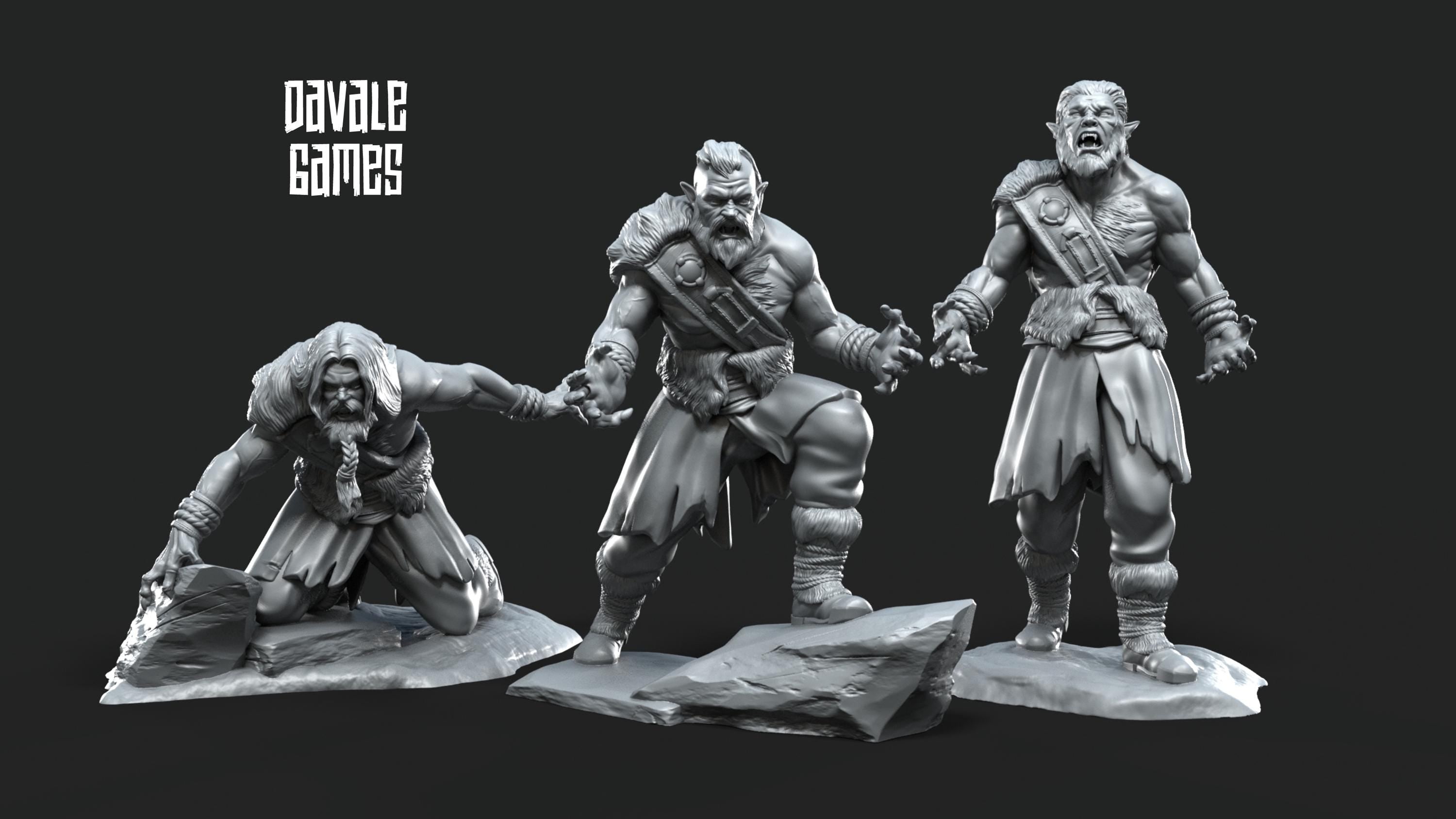 Bersekers Halfwolf 28mm miniatures dnd minis fantasy miniatures dungeons and dragons painting wargaming miniatures tabletop