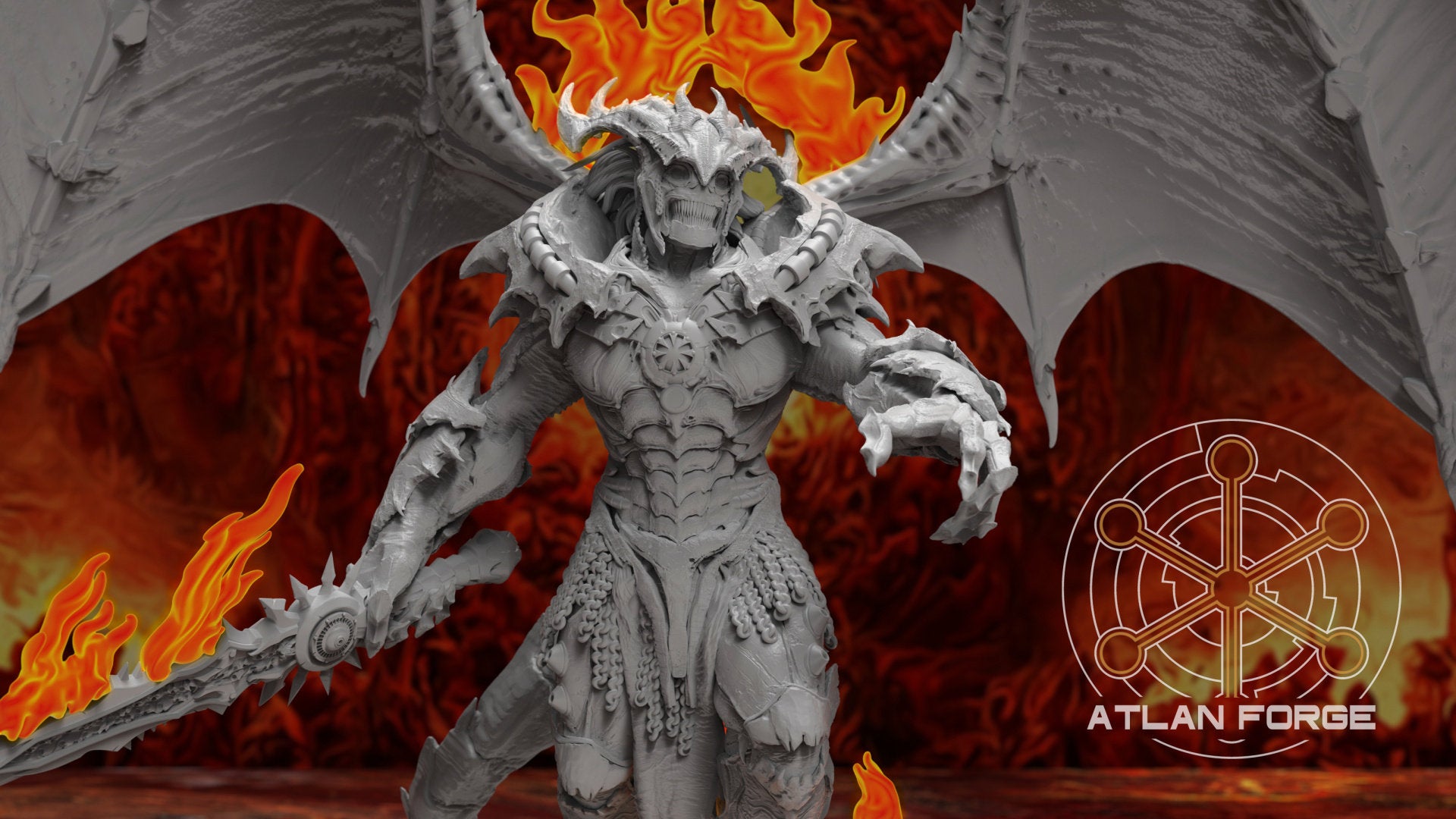 Daemon hades Archdemon of Hades 32mm sci-fi fantasy miniature for tabletop games grimdark RPGs wargaming miniature dungeons and dragons