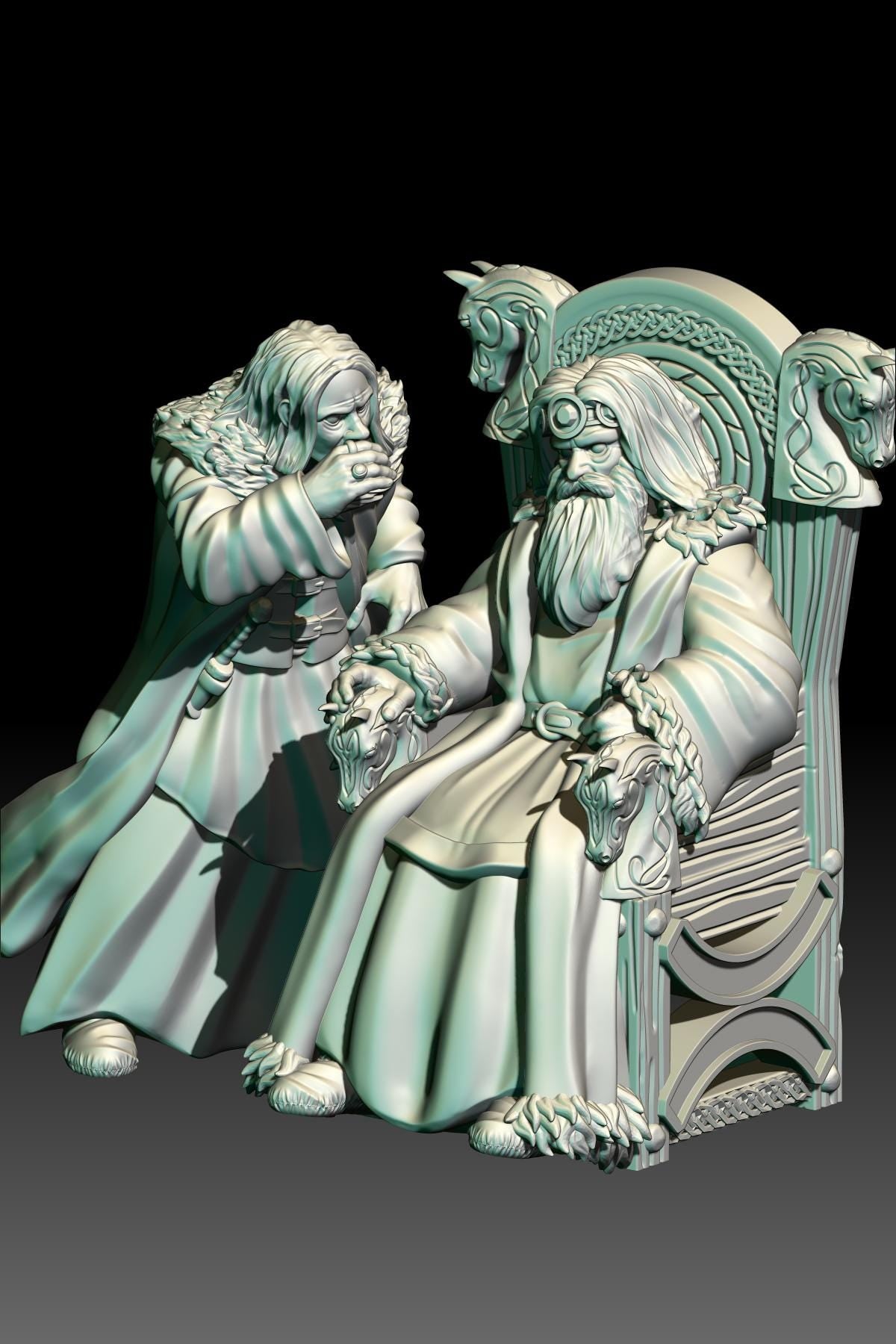 Corrupted King on Throne 28mm dnd miniature dungeon and dragons wargaming miniature tabletop wargame fantasy miniature for painting