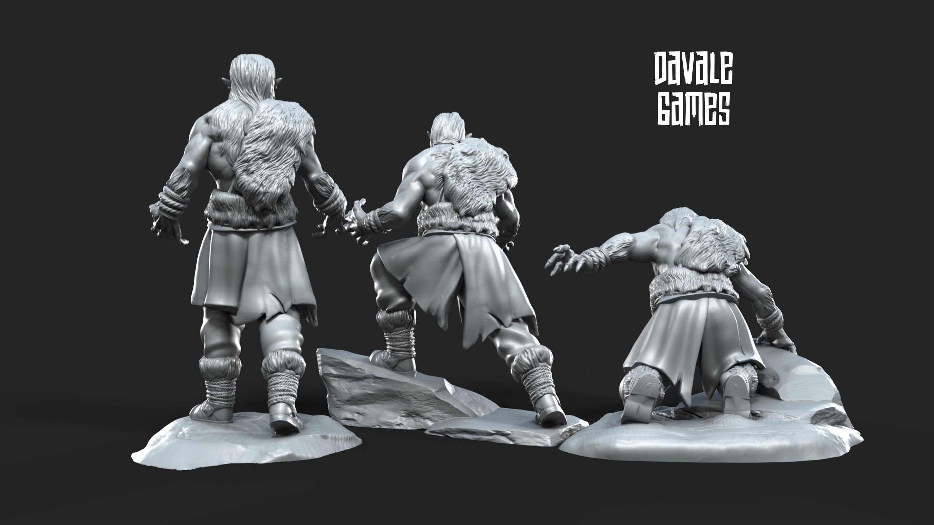 Bersekers Halfwolf 28mm miniatures dnd minis fantasy miniatures dungeons and dragons painting wargaming miniatures tabletop