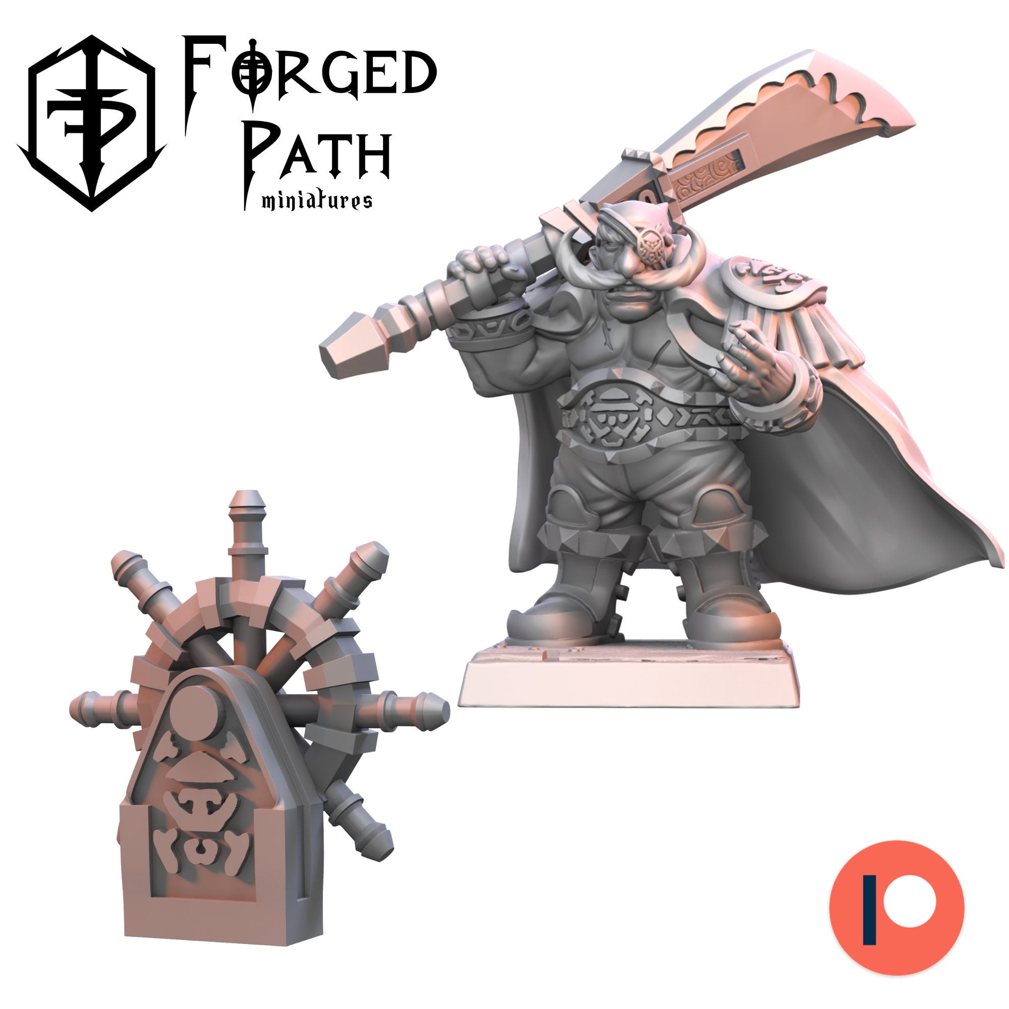 Pirate dwarf captain whitebeard dnd fantasy tabletop wargames army miniatures