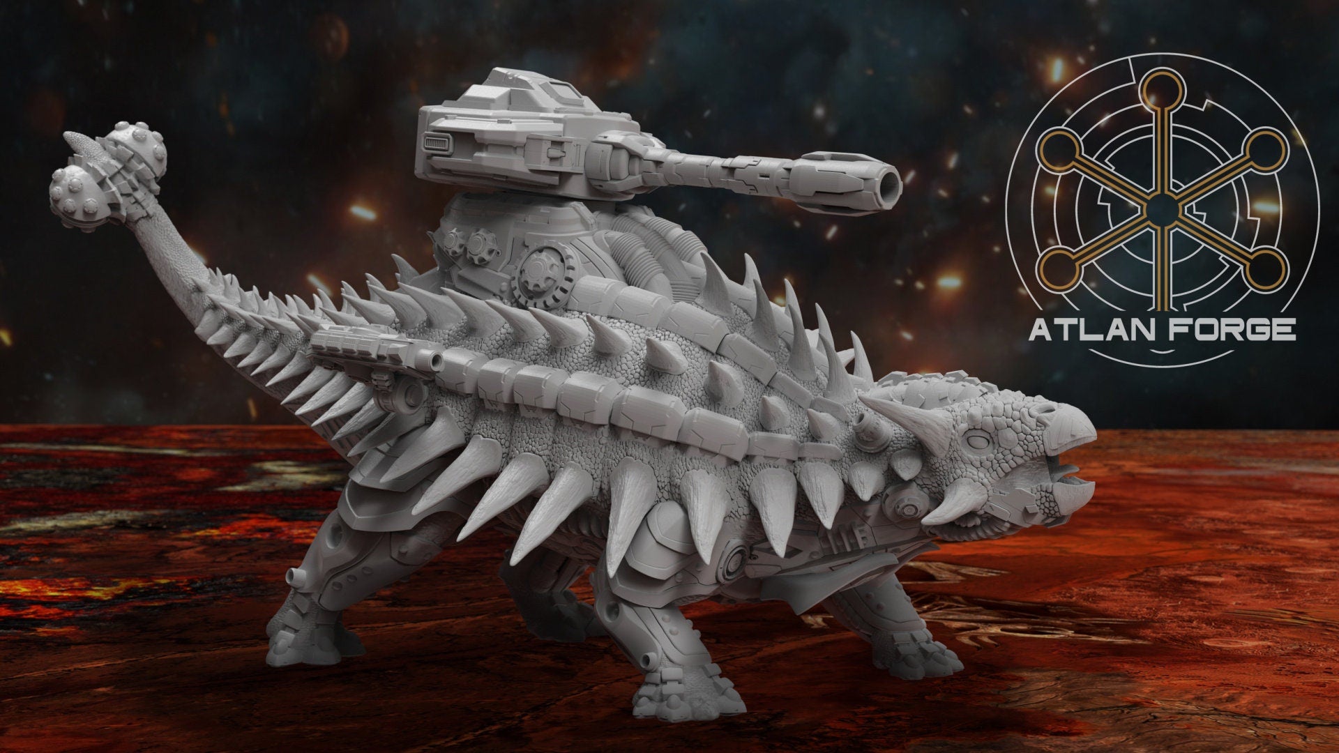 Cybernetic Anyklosaur 32mm sci-fi fantasy miniature for tabletop games grimdark RPGs dnd wargaming miniature dungeons and dragons