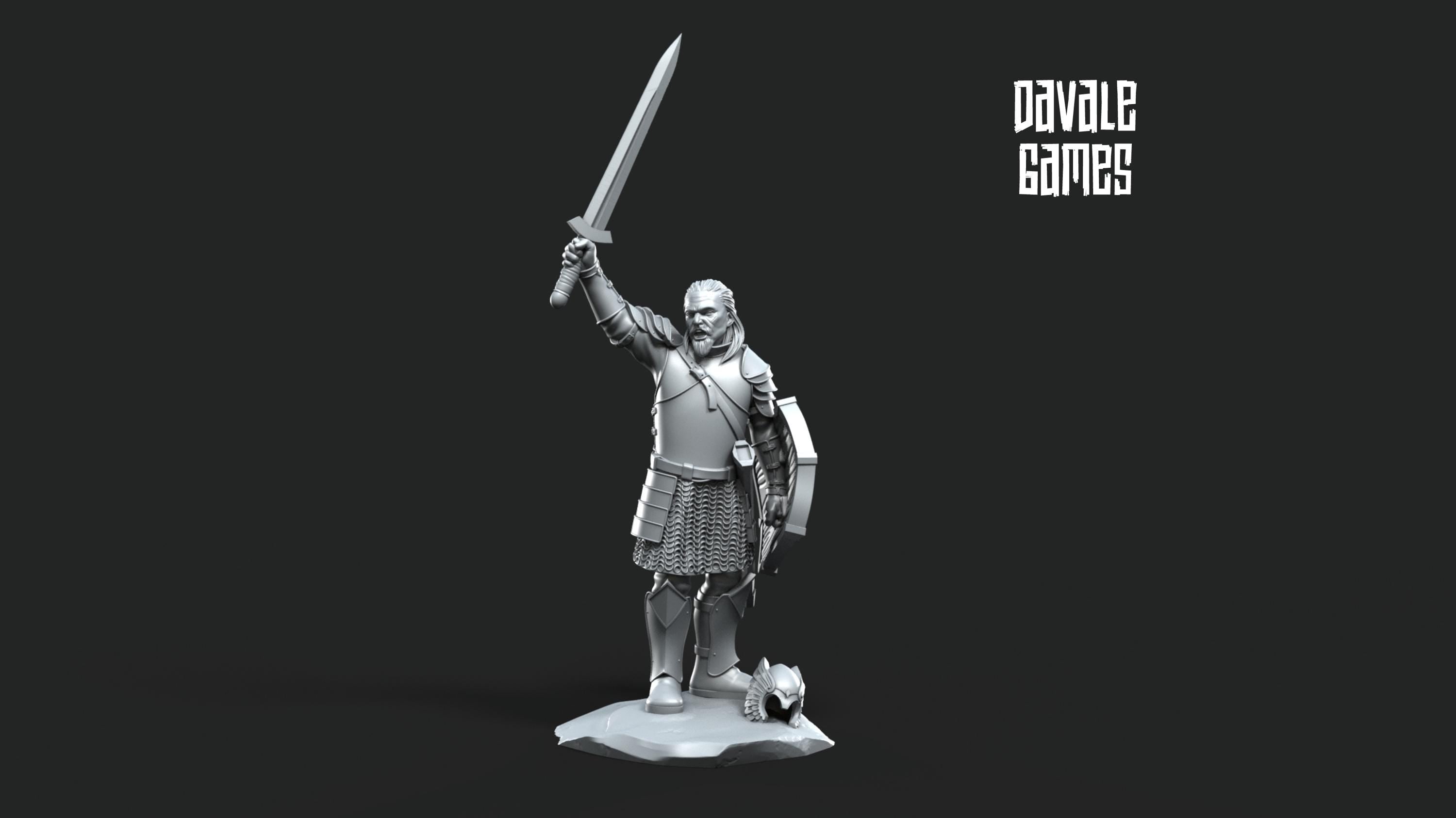 Grey Castle Captain Pose 2 28mm miniatures dnd minis fantasy miniatures dungeons and dragons painting wargaming miniatures tabletop