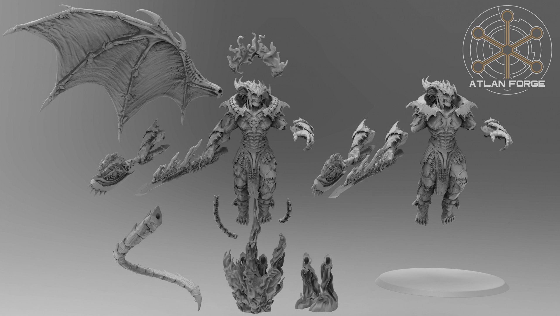 Daemon hades Archdemon of Hades 32mm sci-fi fantasy miniature for tabletop games grimdark RPGs wargaming miniature dungeons and dragons