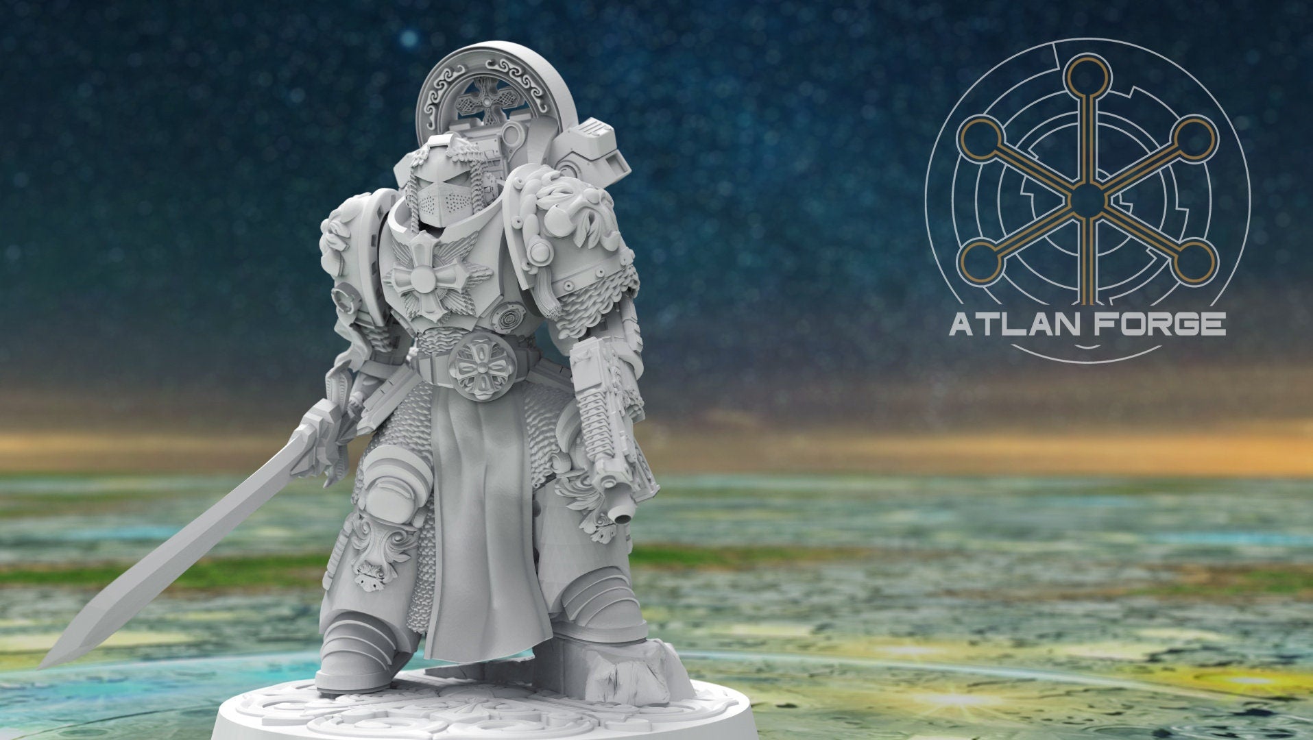 Templar knight champion 32mm wargame fantasy miniature dnd wargaming miniature dungeons and dragons painting gift RPG tabletop minis