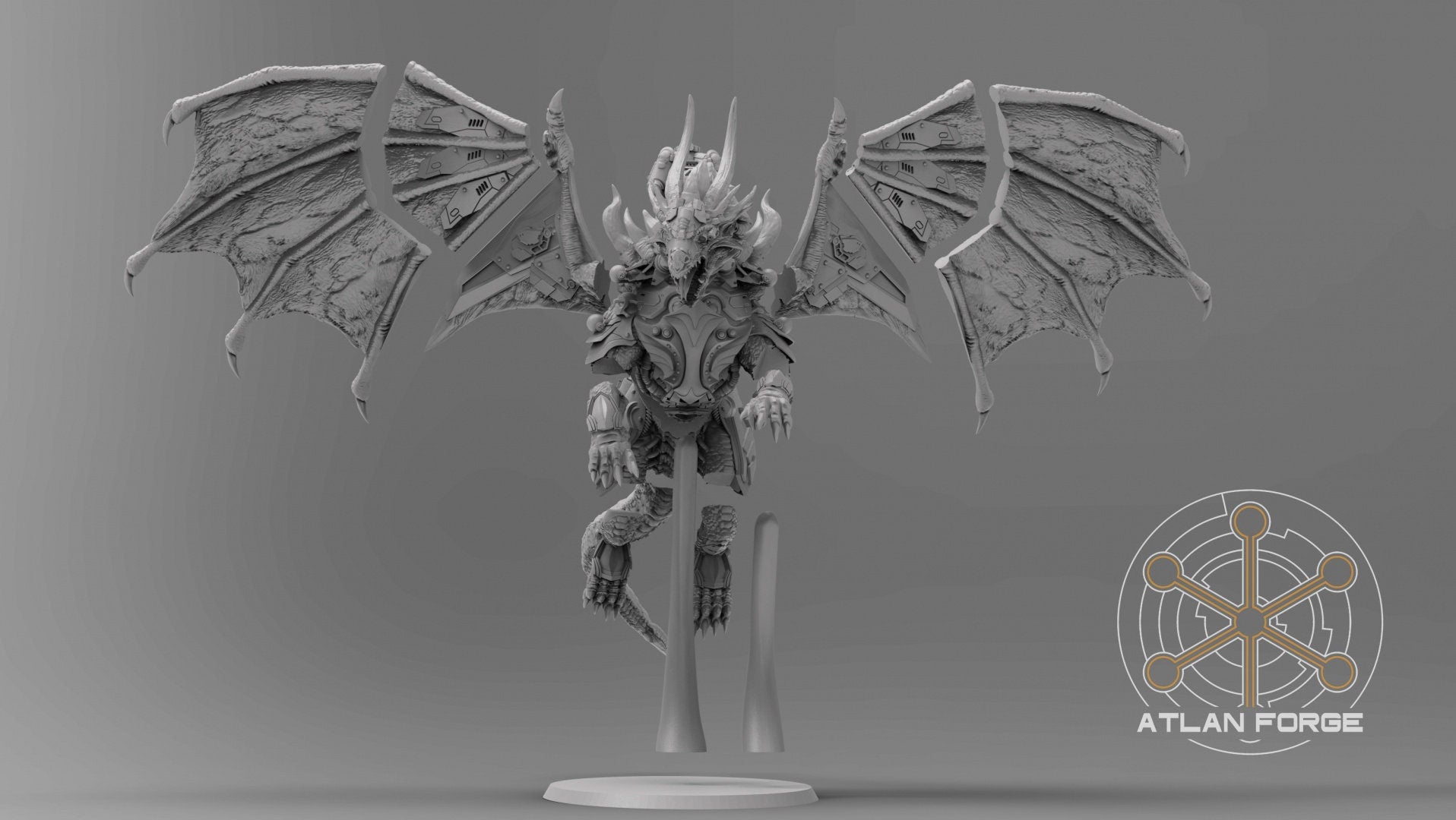 Cybernetic Battle Dragon 32mm sci-fi fantasy miniature for tabletop games grimdark RPGs dnd wargaming miniature dungeons and dragons