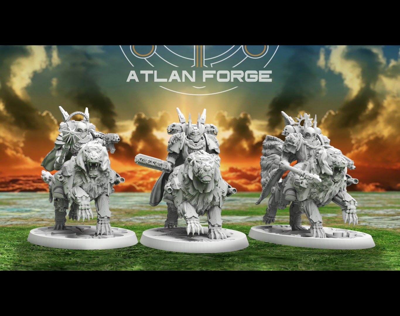 Angelic lion Knights 32mm sci-fi fantasy miniature for tabletop games grimdark RPGs dnd wargaming miniature dungeons and dragons gift