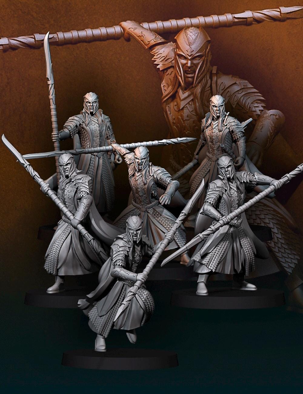 armoured wood Elf spearman 28mm miniatures dnd fantasy miniatures dungeons and dragons miniatures painting wargaming miniatures tabletop
