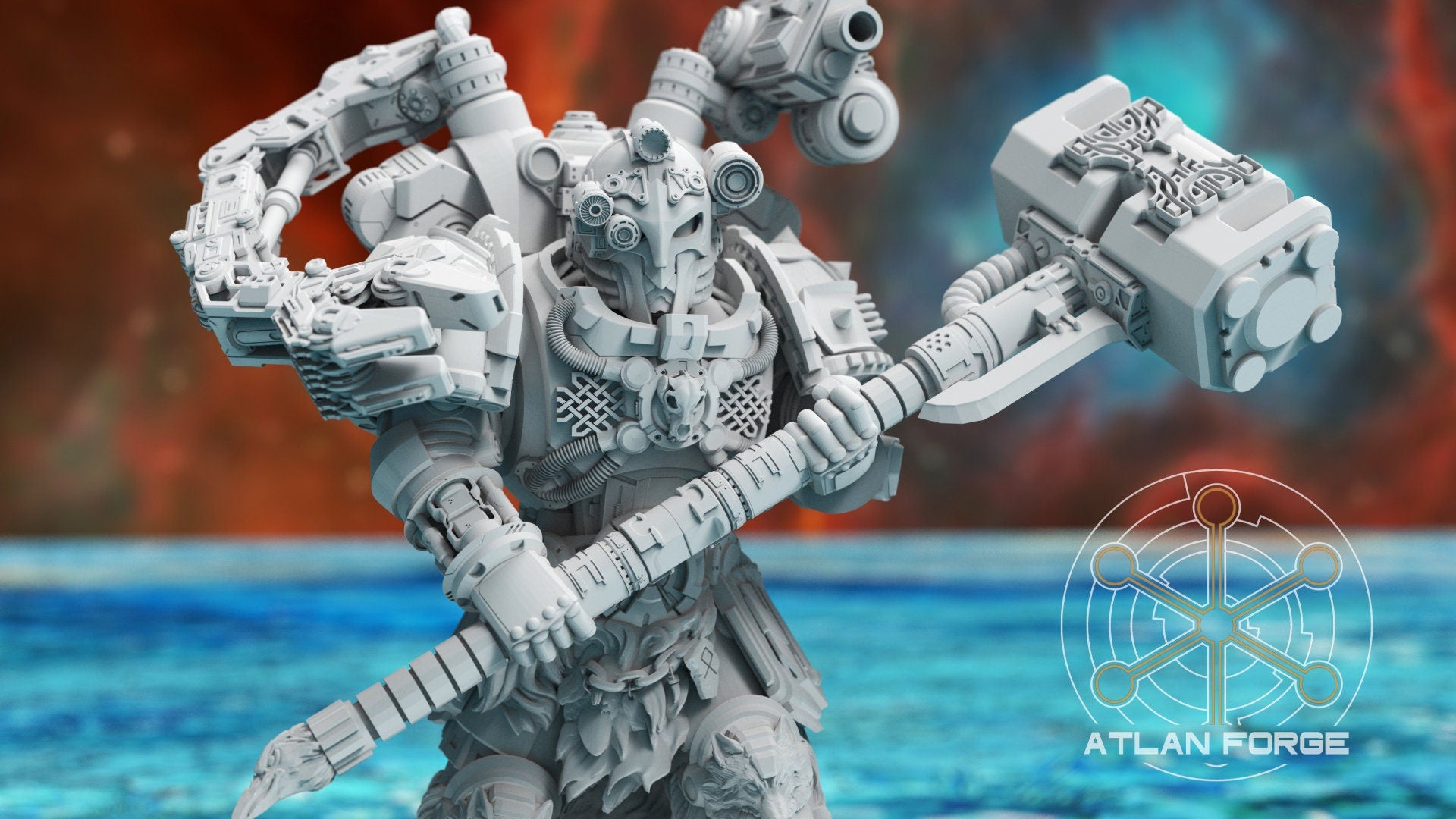 Asgardian Artificer 32mm sci-fi fantasy miniature for tabletop games grimdark RPGs dnd wargaming miniature dungeons and dragons gift