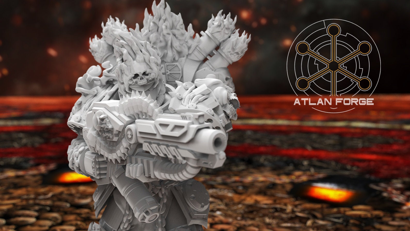 Hades burning legion 32mm sci-fi fantasy miniature for tabletop games grimdark RPGs dnd wargaming miniature dungeons and dragons painting