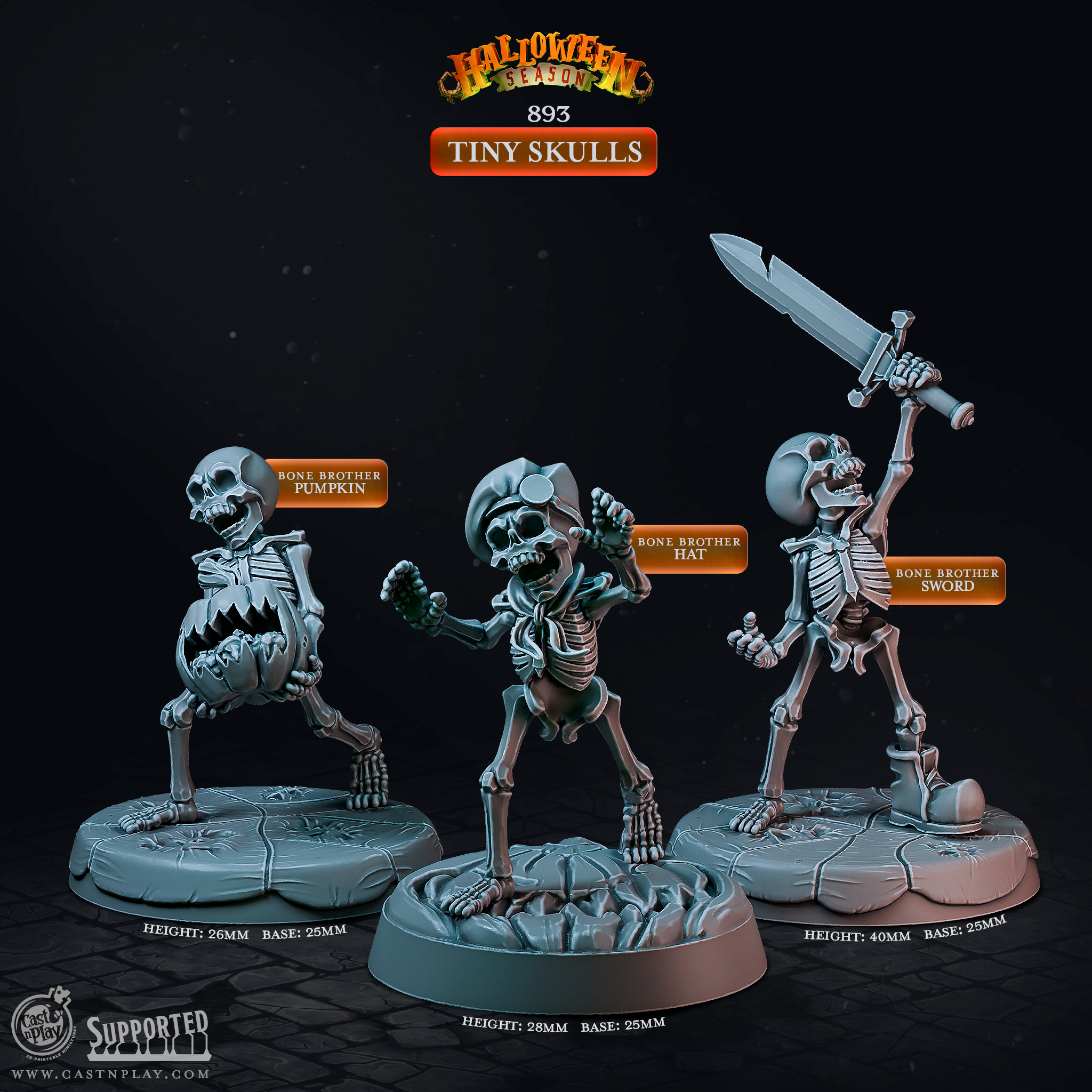 Tiny Terrors – 3 Halloween Monster D&D Miniatures