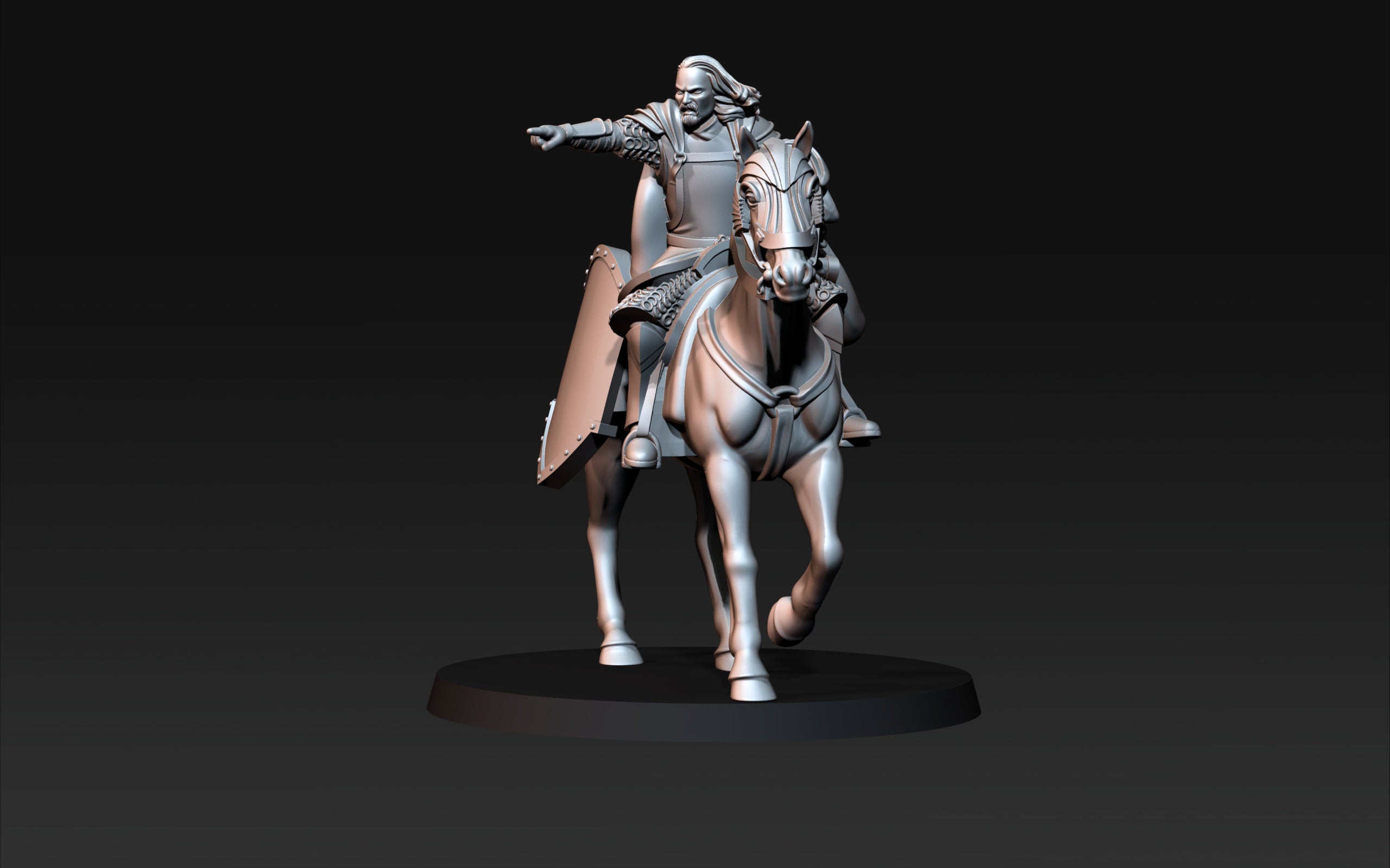 High Humans Captain foot and mounted with sword and shield dnd fantasy tabletop wargames army miniatures