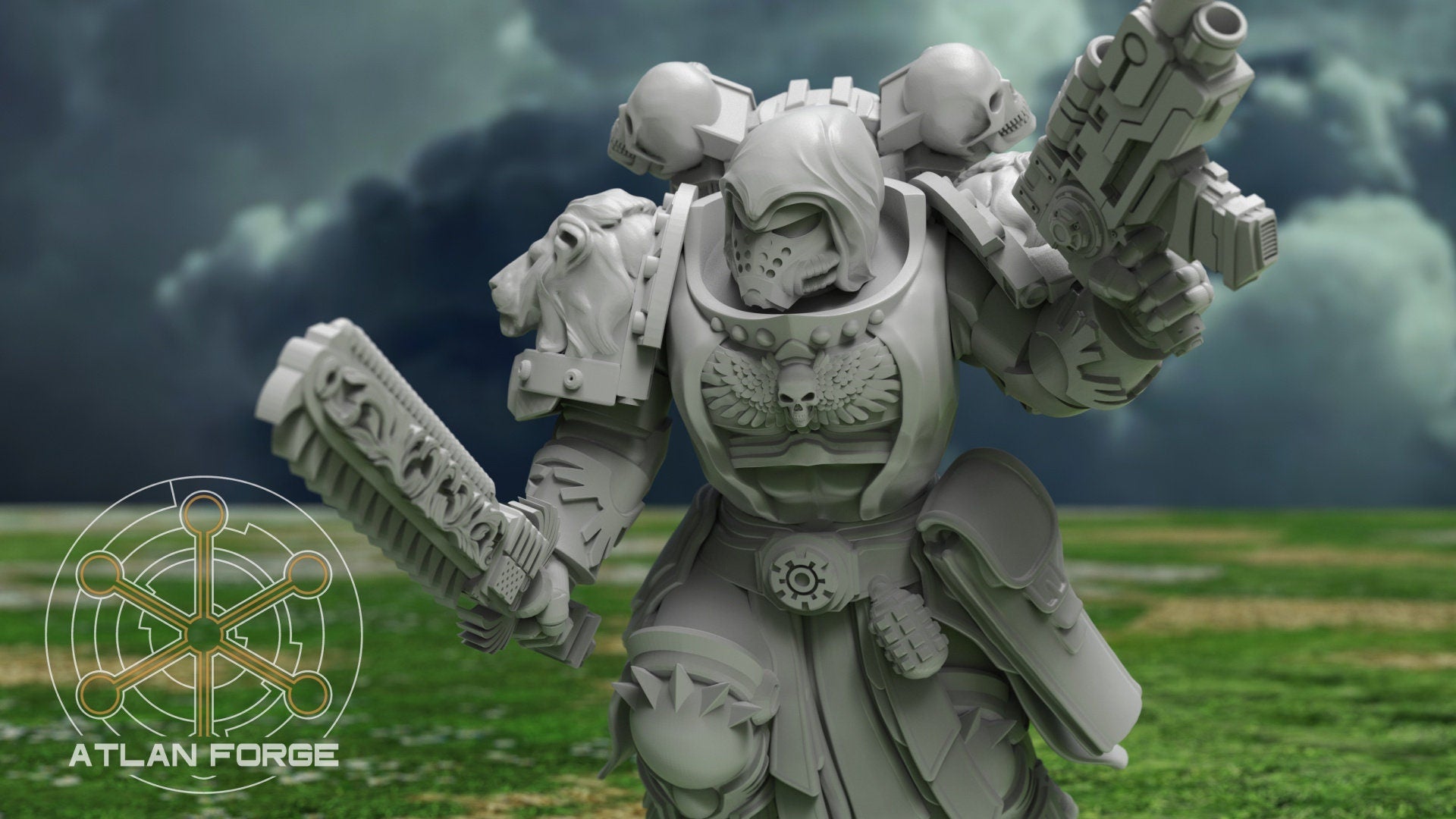 Angelic Knights Malakim 32mm sci-fi fantasy miniature for tabletop games grimdark RPGs dnd wargaming miniature dungeons and dragons painting