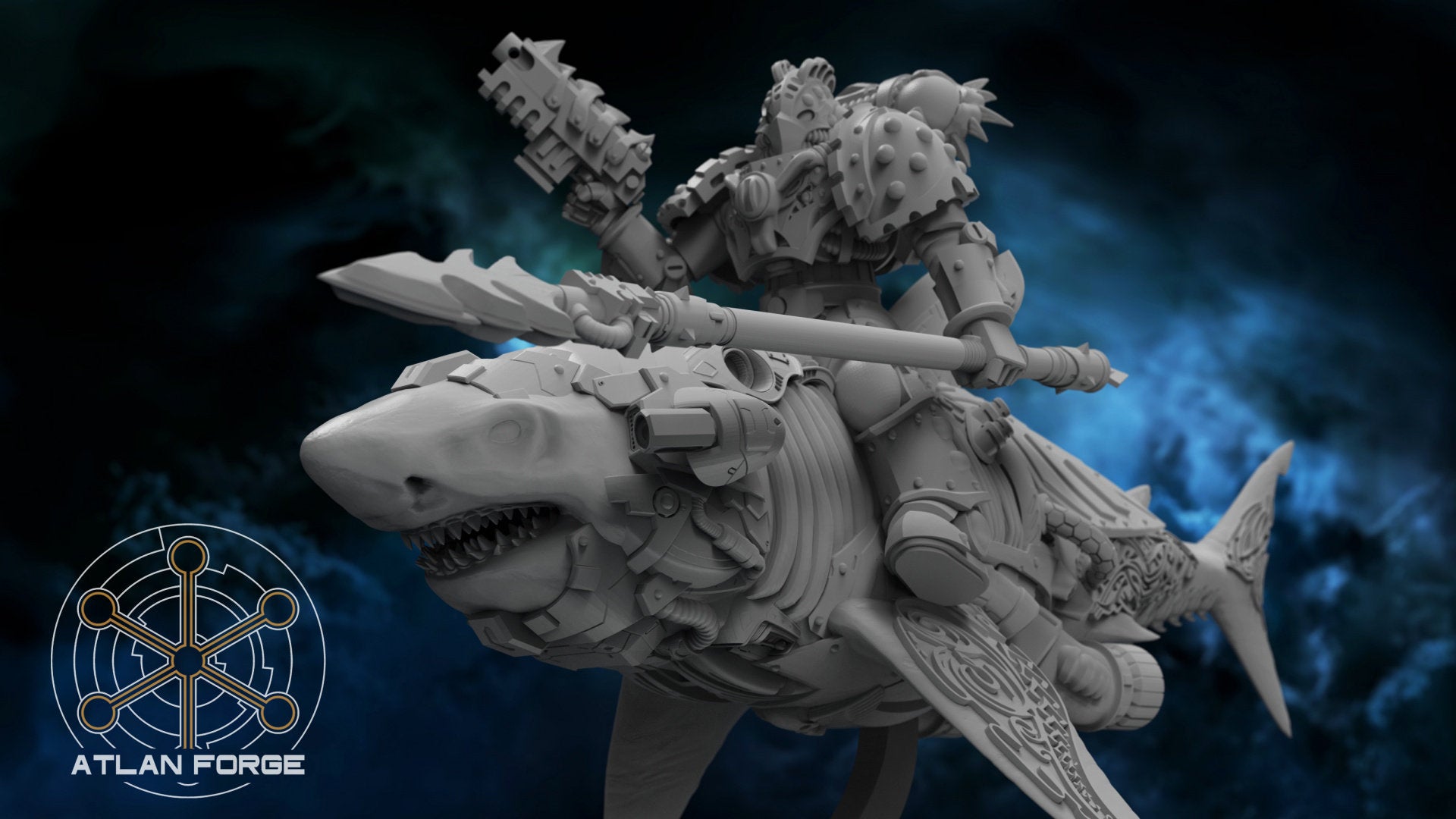 Wai Toa Shark Riders 32mm sci-fi fantasy miniature for tabletop games grimdark RPGs dnd wargaming miniature dungeons and dragons painting