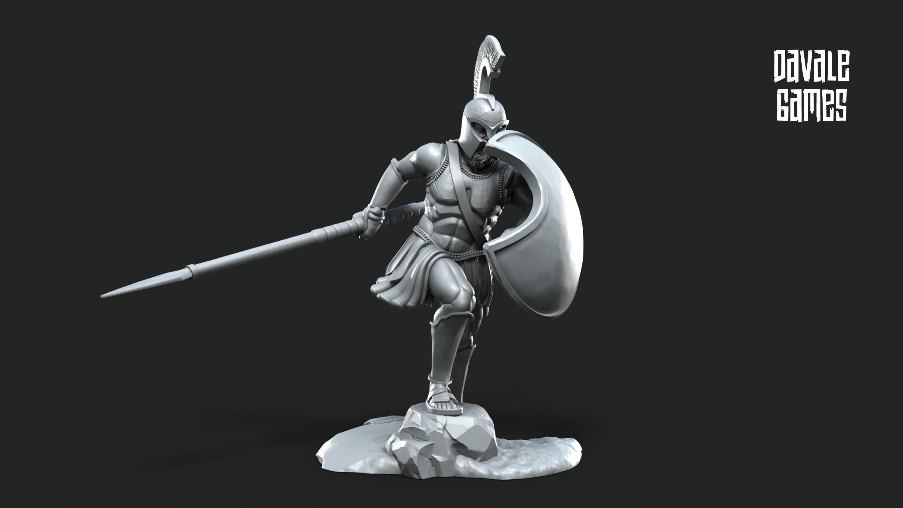 Roman Hoplitas Warriors with Spears 28mm Resin Miniatures – Fantasy Infantry for DnD and Wargaming