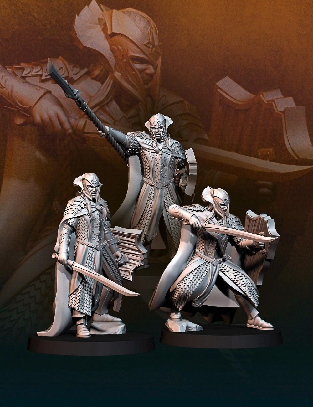 Wood elf king guard 28mm miniatures dnd fantasy miniatures dungeons and dragons miniatures painting wargaming miniatures pathfinder tabletop