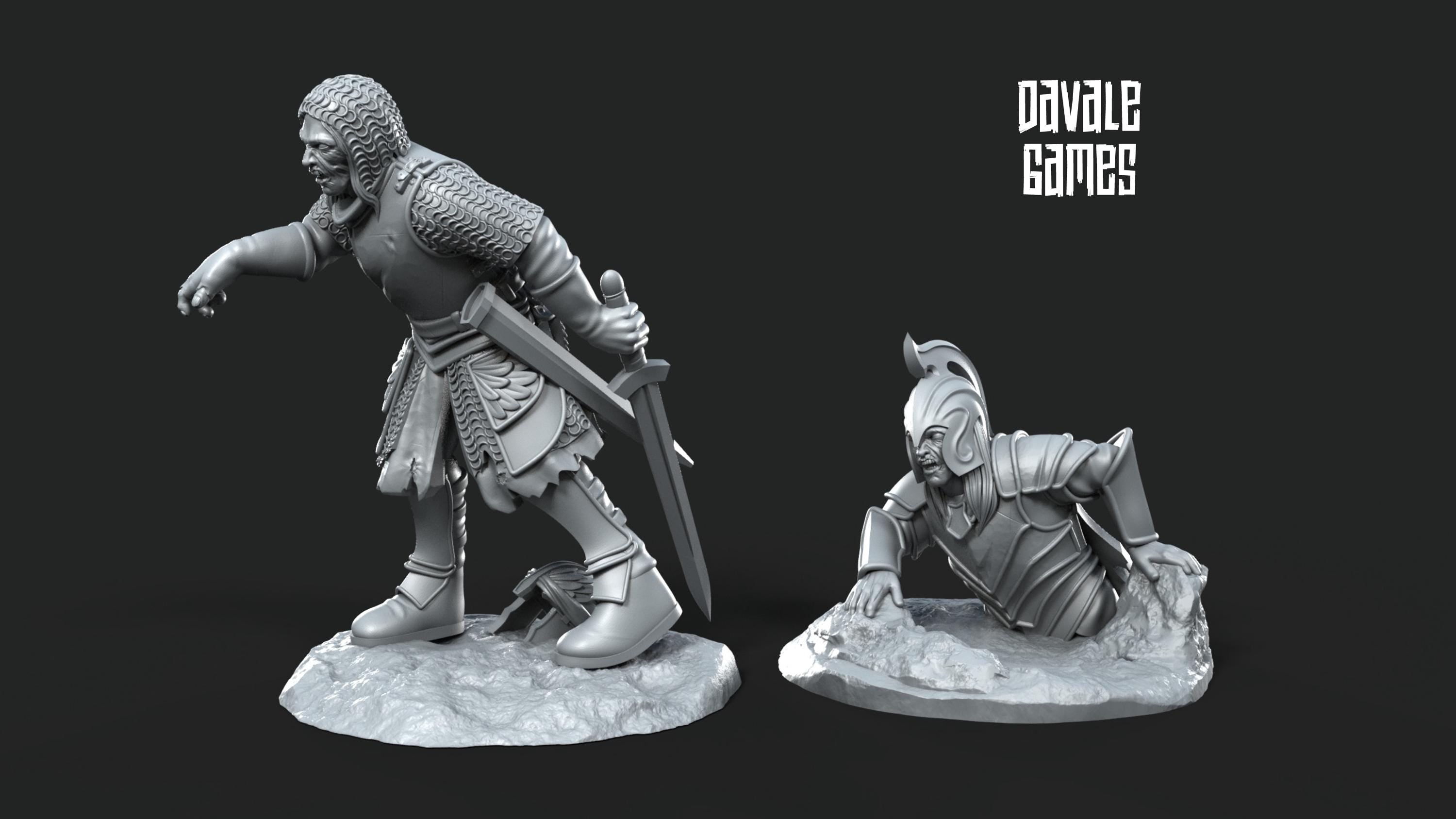 Ghost, Spirit and wraiths 28mm Miniatures | 3D Printed Undead Fantasy Models for DnD Pathfinder and Other Tabletop RPG Games