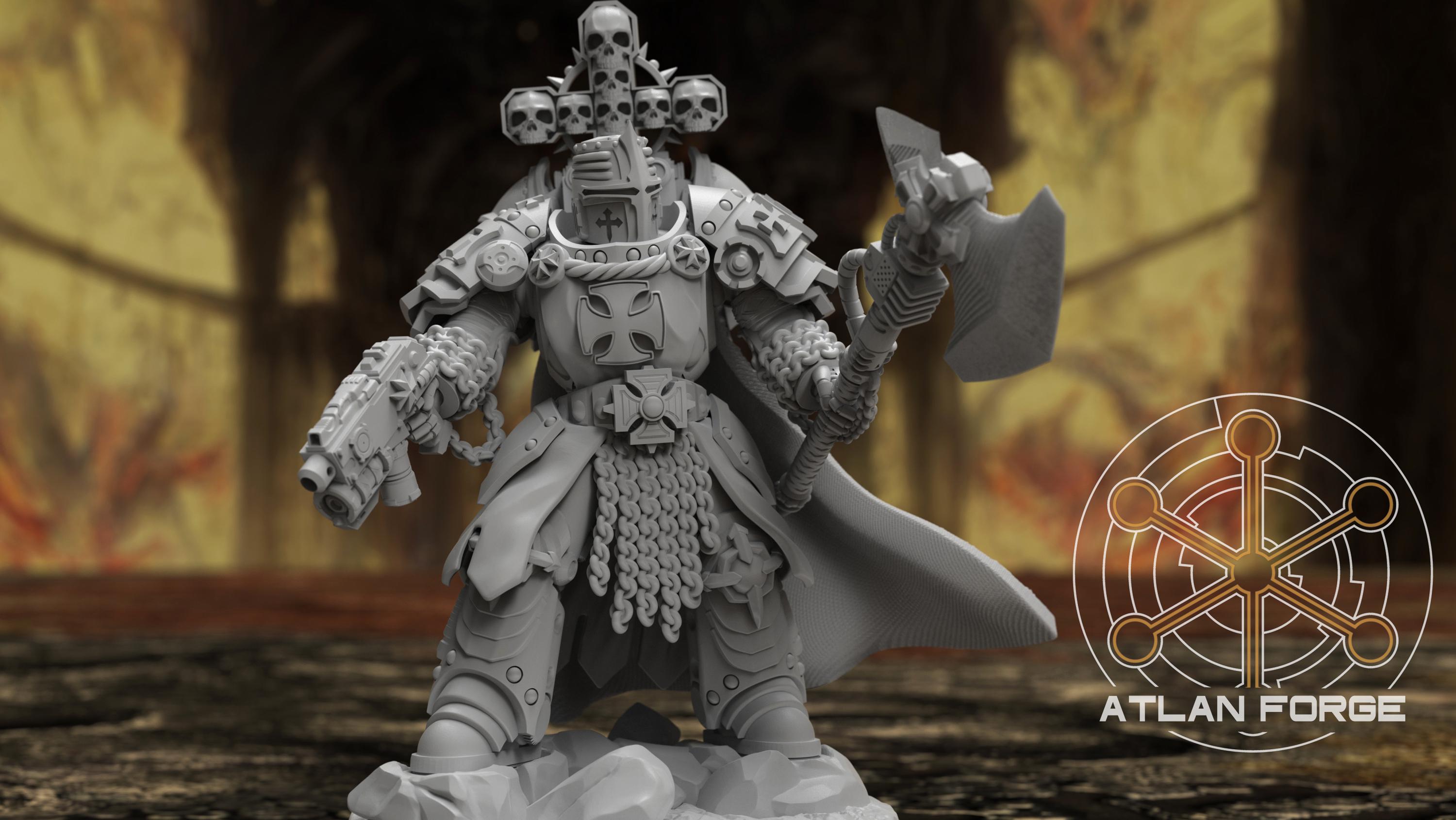 Templar Commander 32mm wargame fantasy miniature dnd wargaming miniature dungeons and dragons painting gift RPG tabletop minis