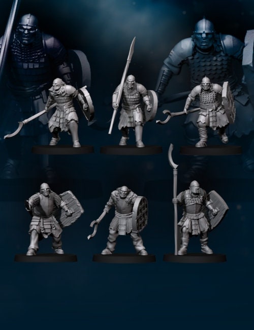 Orc spearman 28mm miniatures dnd gift fantasy miniatures dungeons and dragons minis wargaming miniatures tabletop wargames miniature