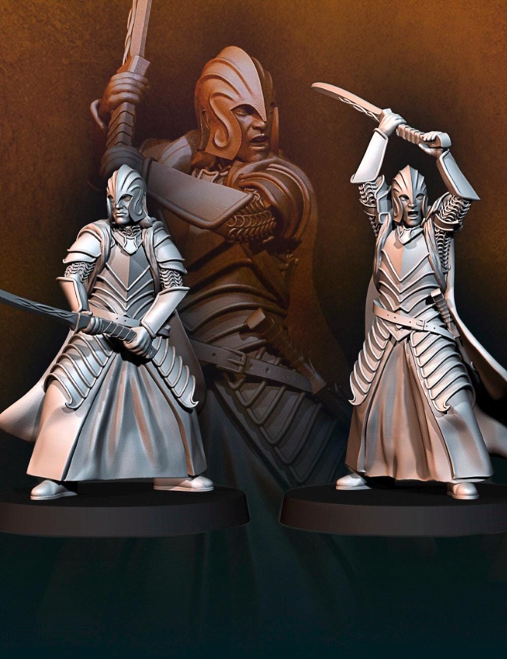 Elf swordmen 28mm miniatures dnd minis fantasy miniatures dungeons and dragons miniatures painting wargaming miniatures tabletop wargames